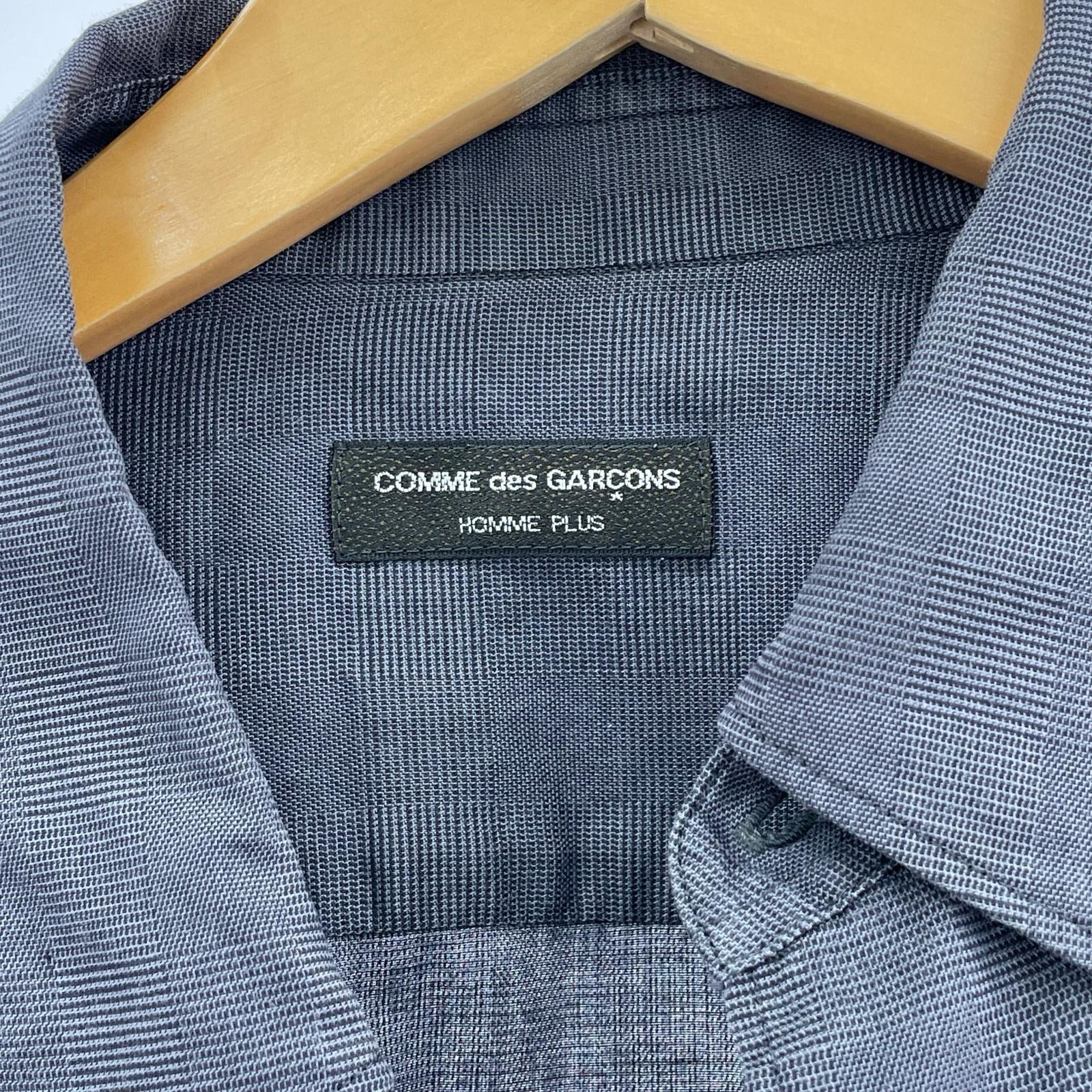 長袖シャツ COMME des GARCONS HOMME PLUS 90s グレンチェックブロードシャツ ネイビー ネイビー