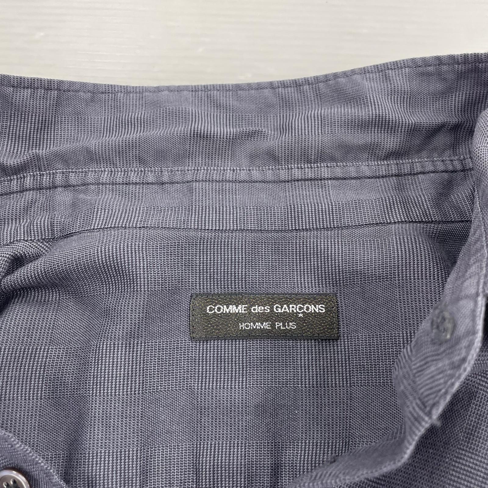 長袖シャツ COMME des GARCONS HOMME PLUS 90s グレンチェックブロードシャツ ネイビー ネイビー