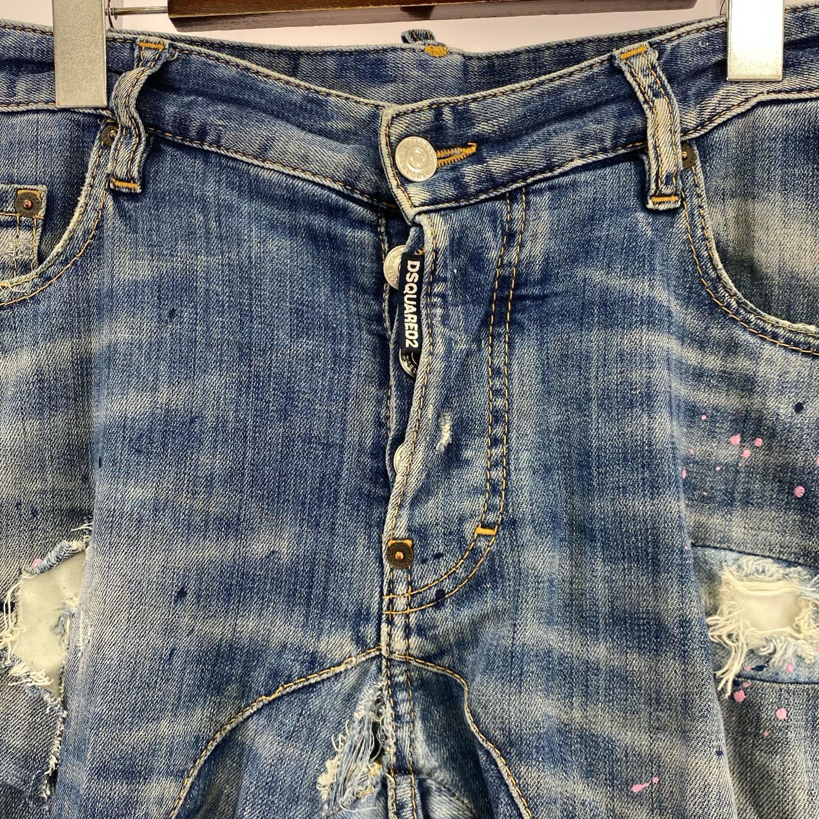 デニムパンツ ペイントデニム 44 44 ブラウン