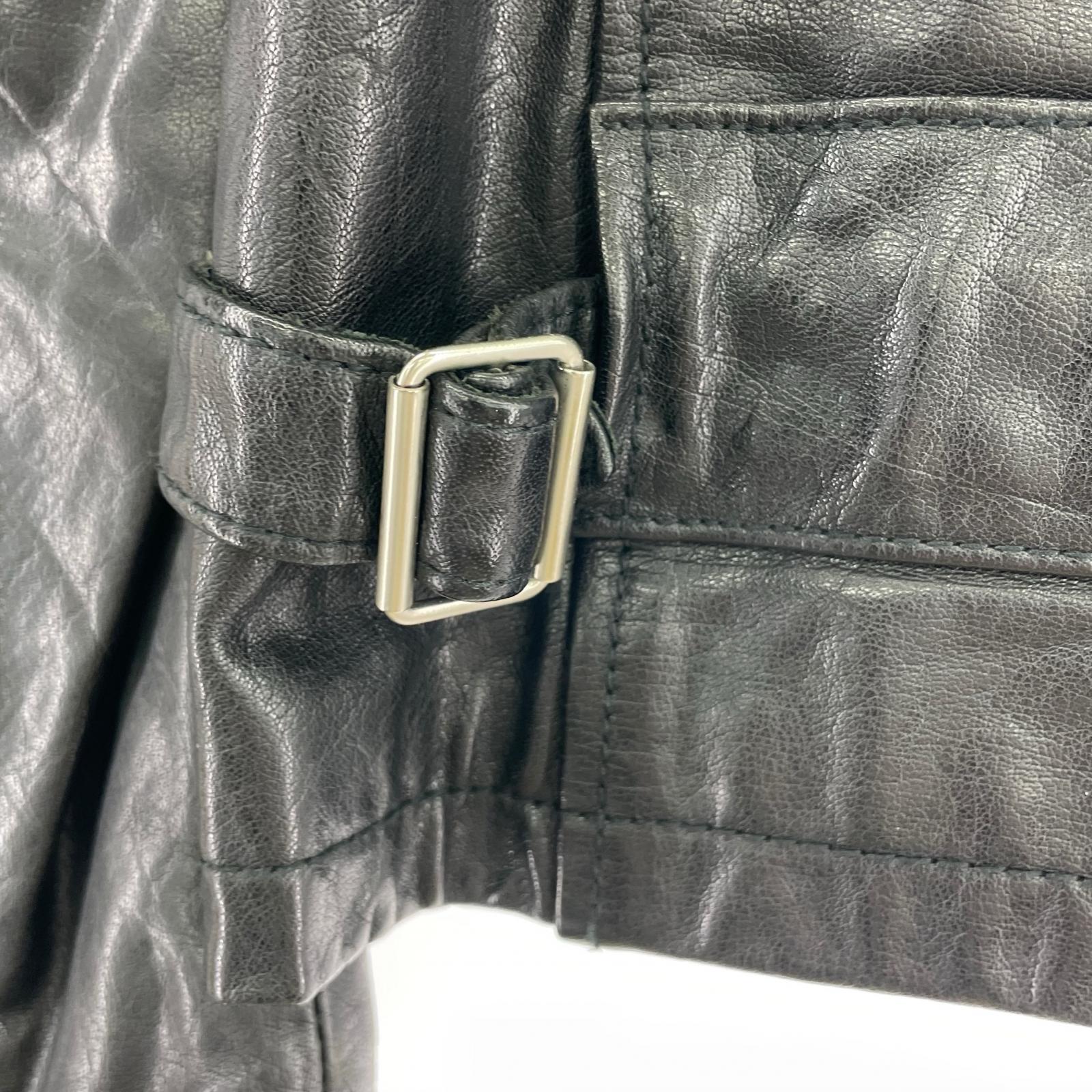 ライダースジャケット ダブル カウレザー S ブラック
