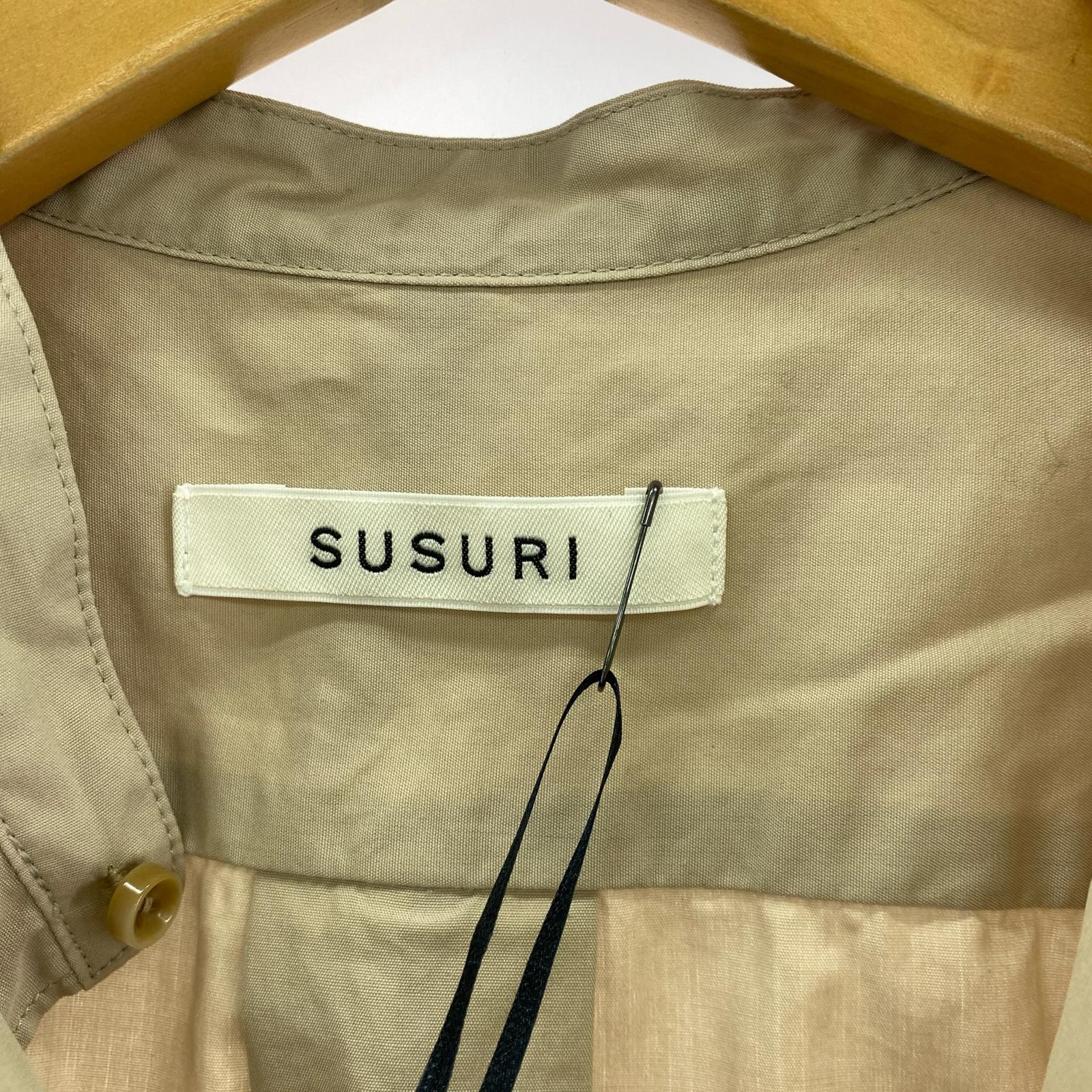 長袖シャツ SUSURI ハットチェックシャツ ベージュ 1 1 ベージュ