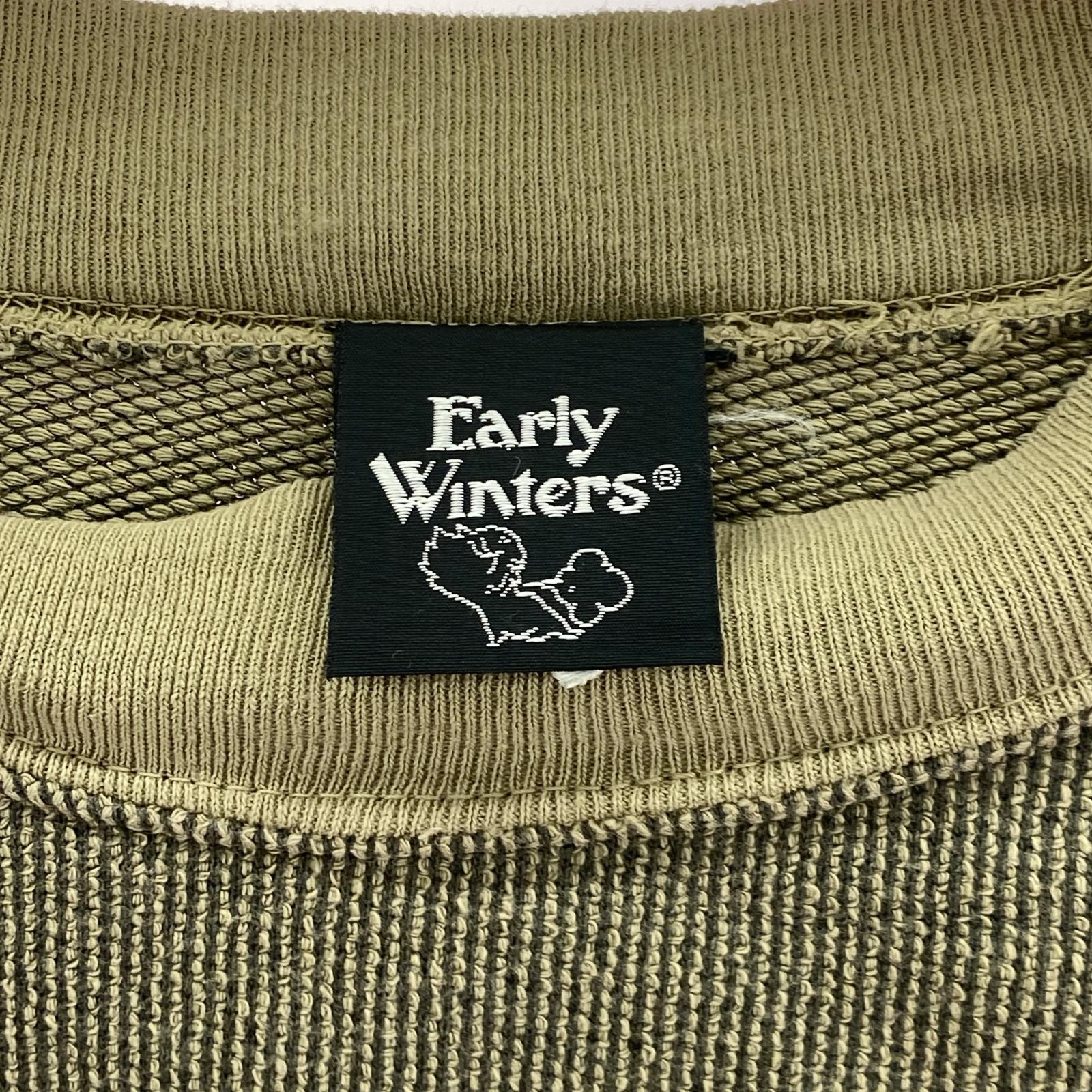 スウェット Early Winters 鹿の子サーマル エルボーパッチ付 ネイビー L グレー
