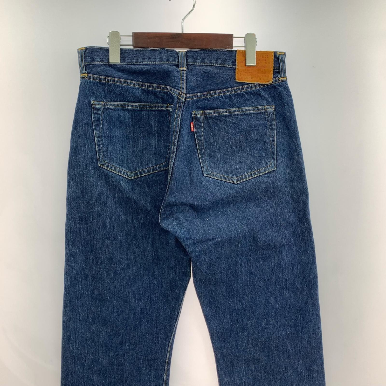 デニムパンツ 90s USA製 S501XX 大戦モデル 44501-0022 バレンシア工場 555刻印 W36 36 ネイビー