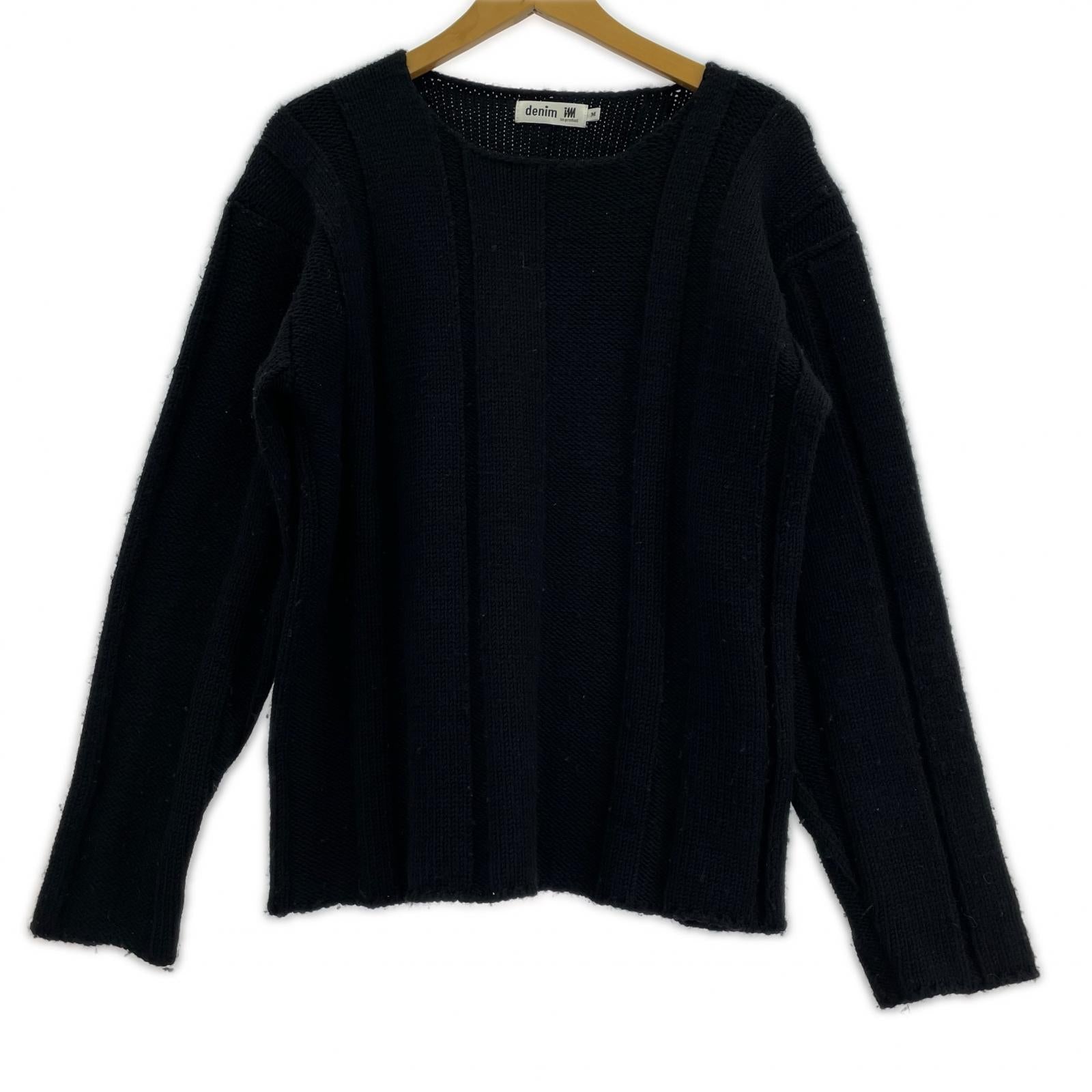 ニット ISSEY MIYAKE denim im product デザインニットセーター M 黒 M ブラック