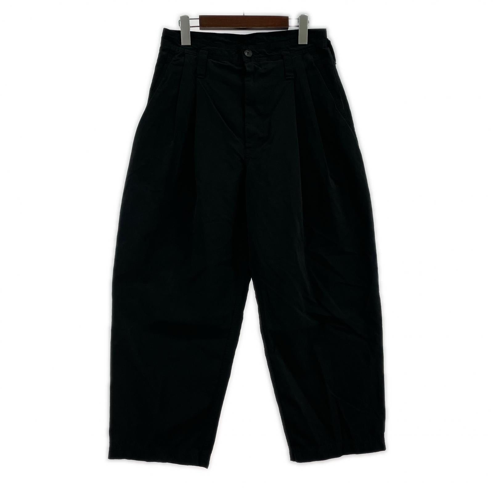 パンツ 2タック ナイロンパンツ 黒 (M) M ブラック