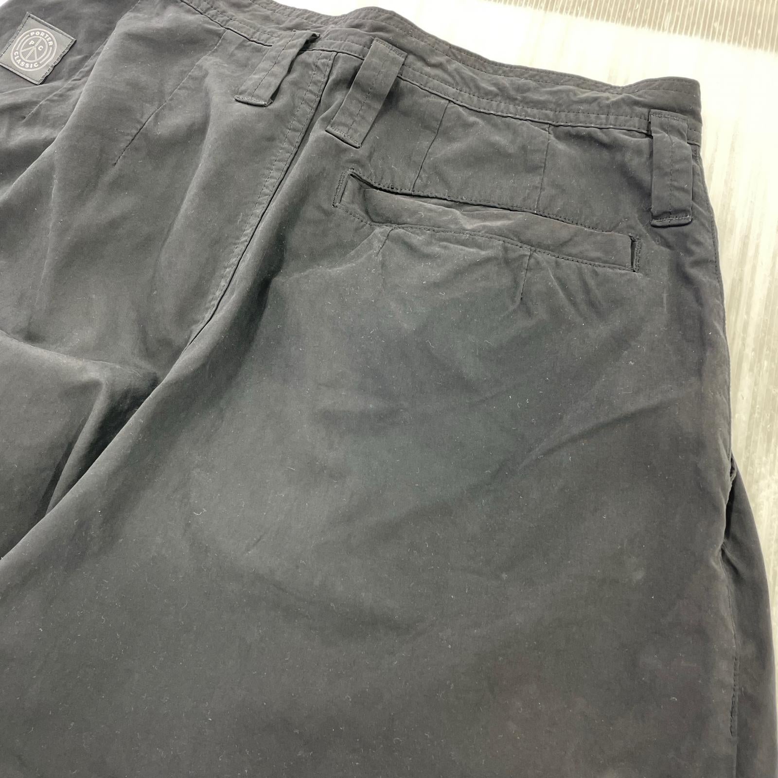 パンツ 2タック ナイロンパンツ 黒 (M) M ブラック