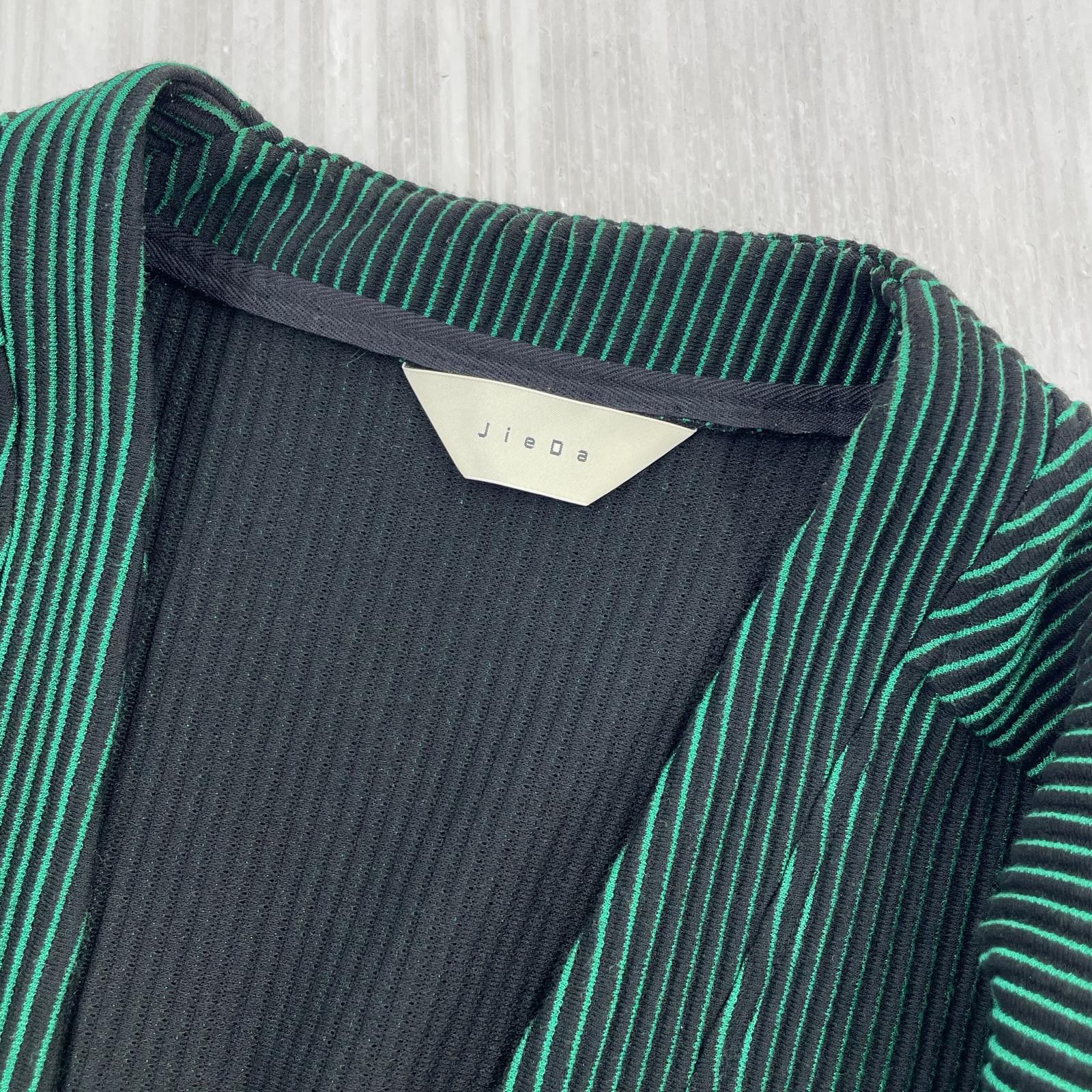 ジャケット RIPPLE CARDIGAN ブラック/グリーン(2) 2