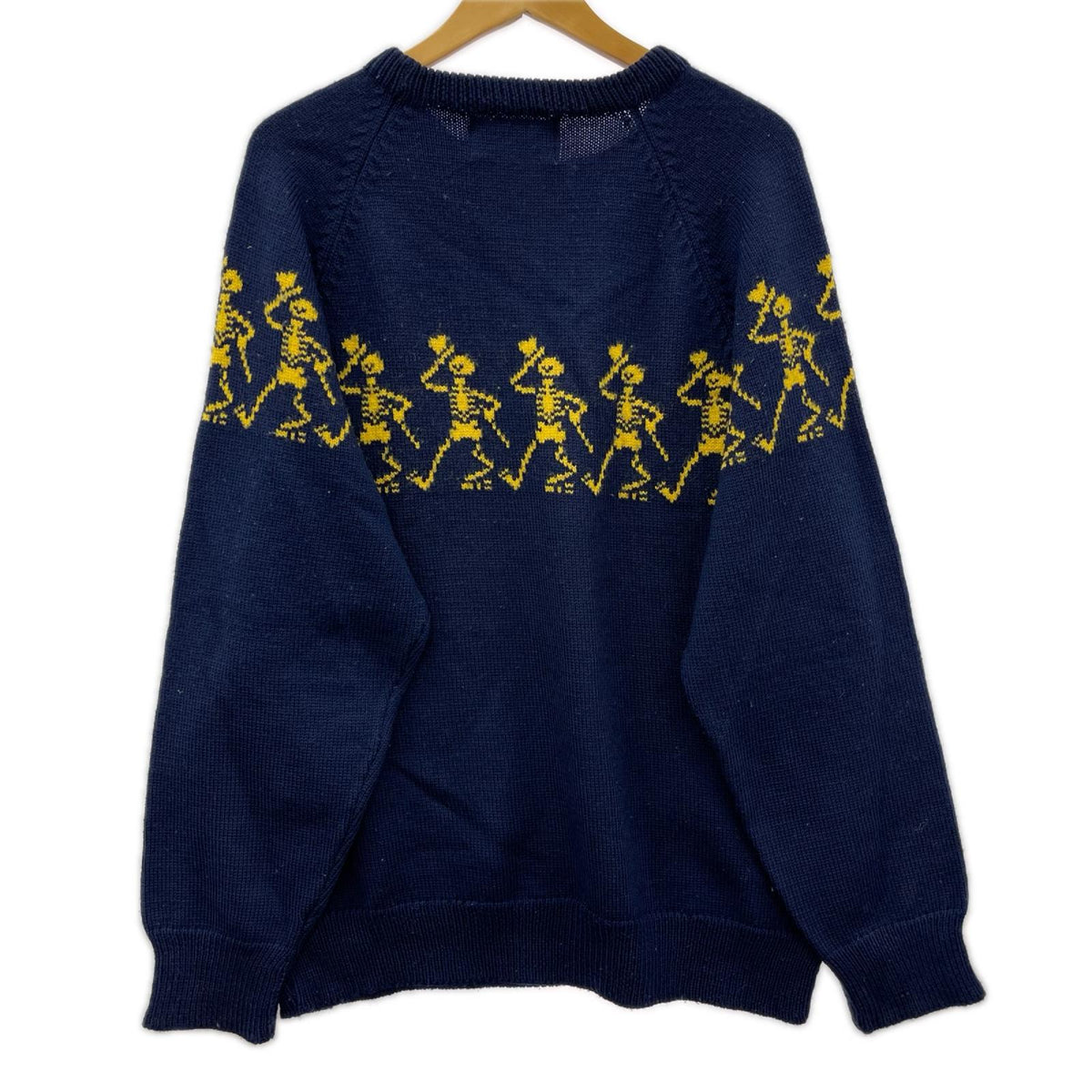 ニット スカル ハンドメイドニット (L) 紺 L ネイビー