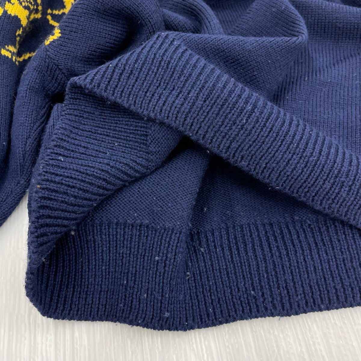 ニット スカル ハンドメイドニット (L) 紺 L ネイビー