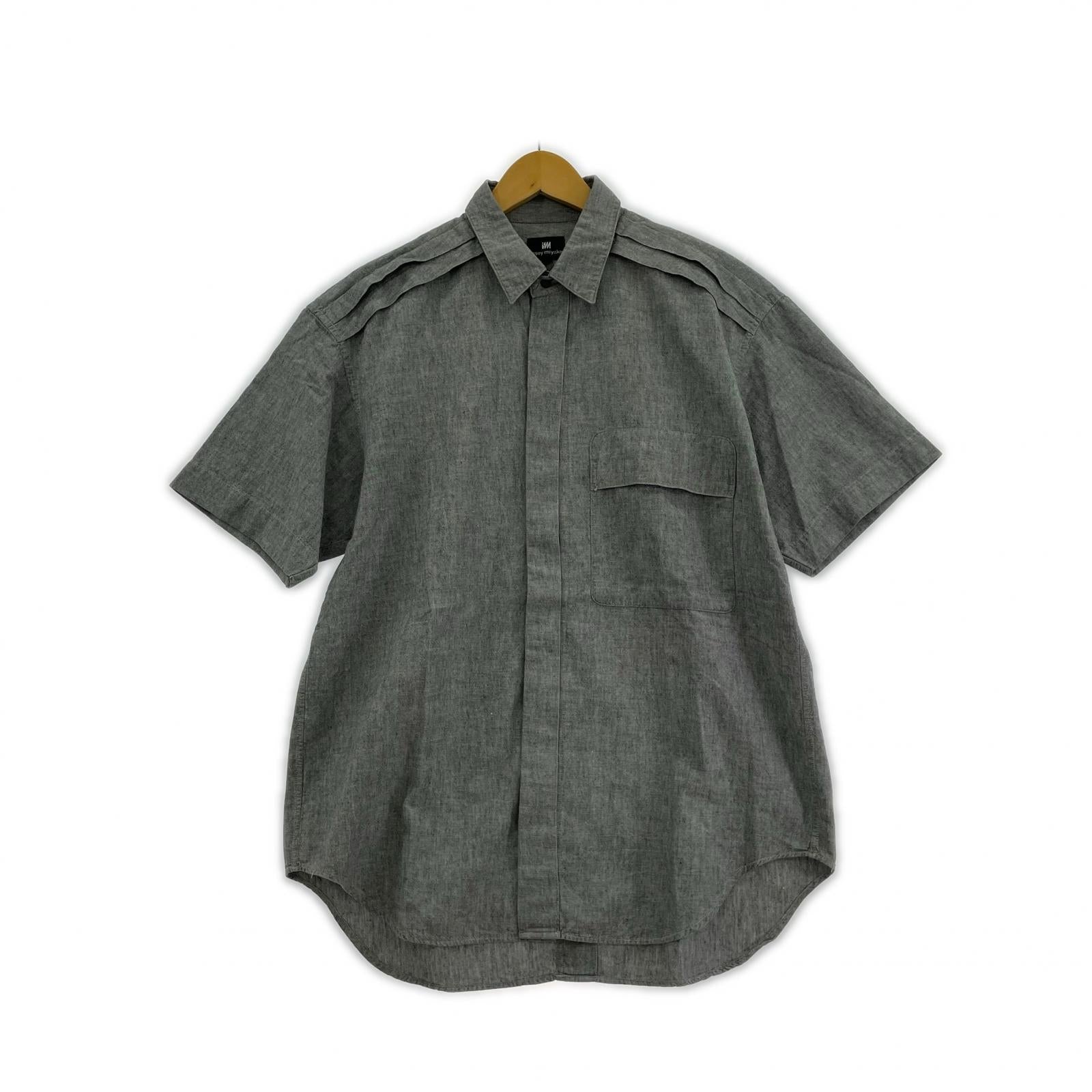 半袖シャツ ISSEY MIYAKE im S/Sブラックシャンブレーシャツ M グレー M グレー
