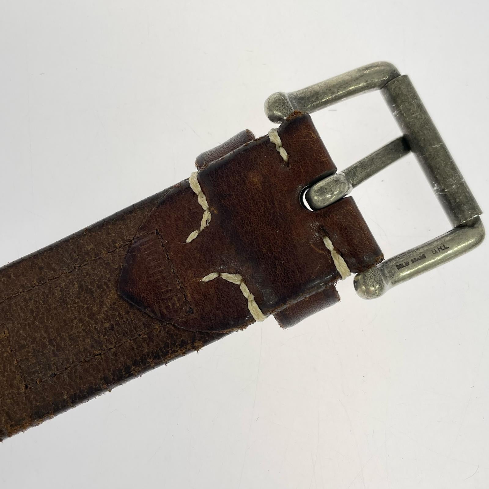 その他アクセサリー VINTAGE WORKS スタッズ レザーベルト ブラウン