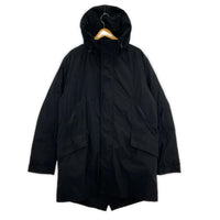 ダウンジャケット MEMO.TWILL フーデットダウンコート L L ブラック