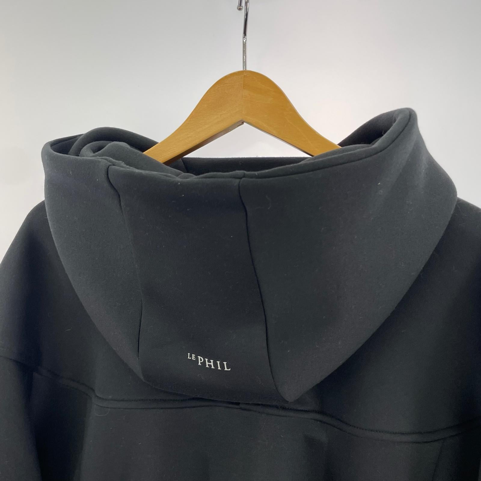パーカー LE PHIL SPORTS テックダンボールジャージフーディ 黒 フリー ブラック