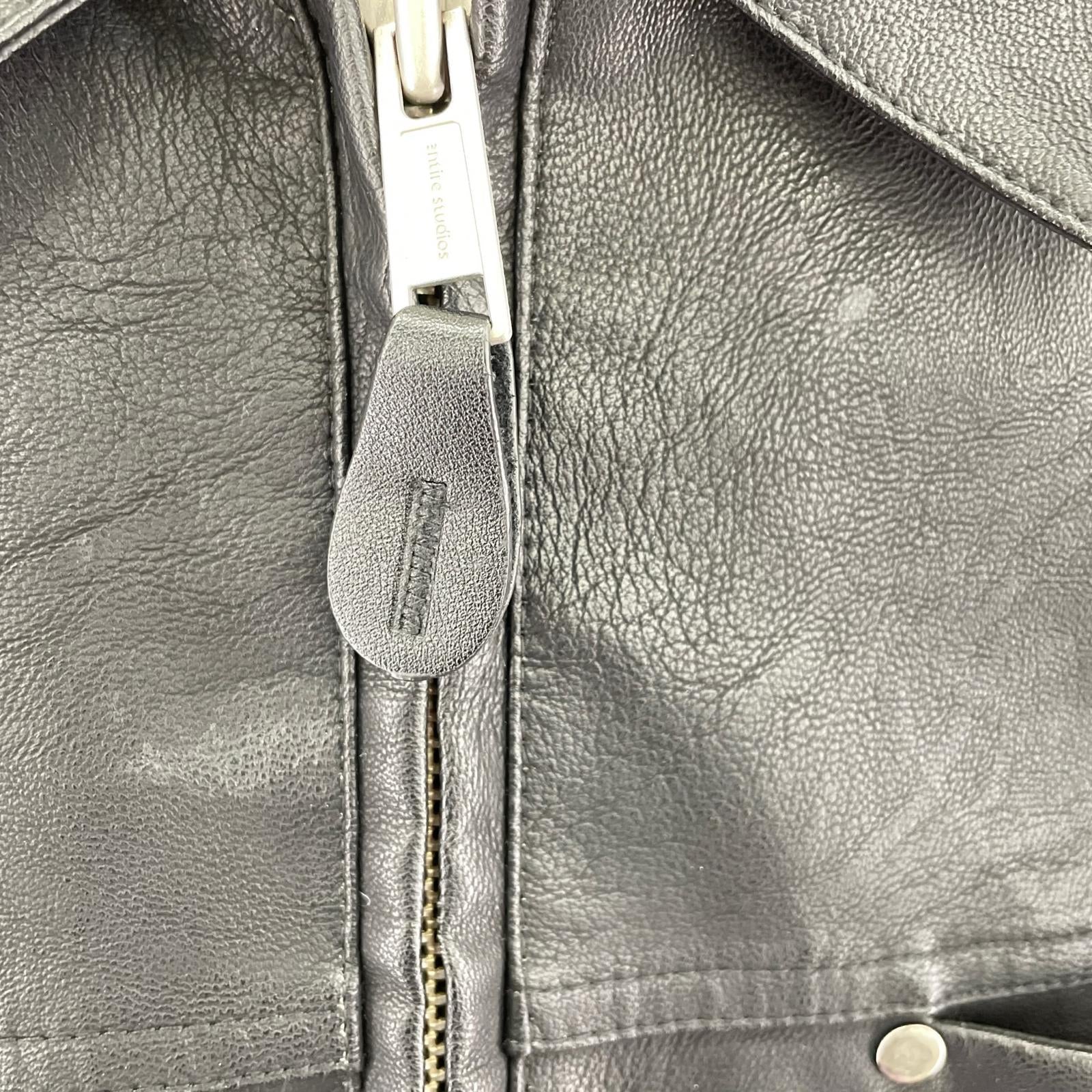 レザージャケット entire studios Zip-Up Faux-Leather Jacket M M ブラック
