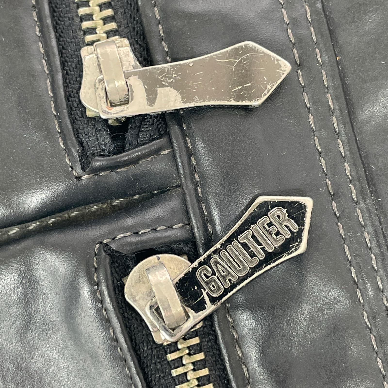 ブリーフケース JEAN-PAUL GAULTIER デザインジップブリーフケース 黒 ブラック