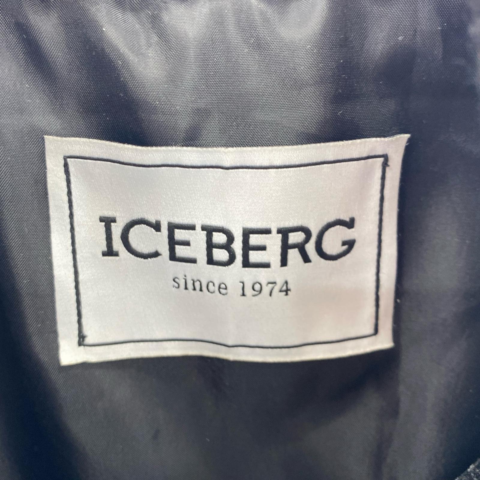レザージャケット ICEBERG ハイネック リブニット 黒 (50) 50 ブラック