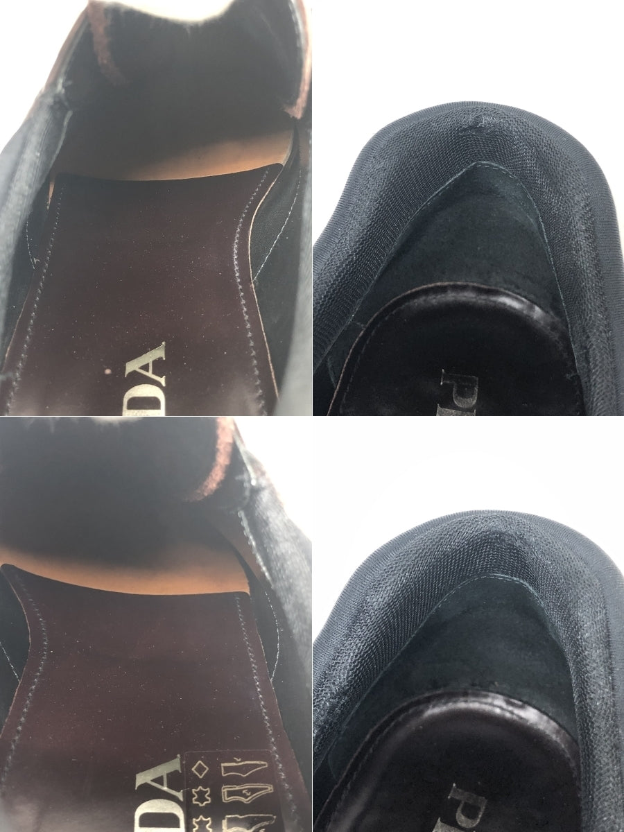 PRADA レザーレースアップシューズ 茶青 (7)