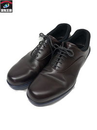 PRADA レザーレースアップシューズ 茶青 (7)