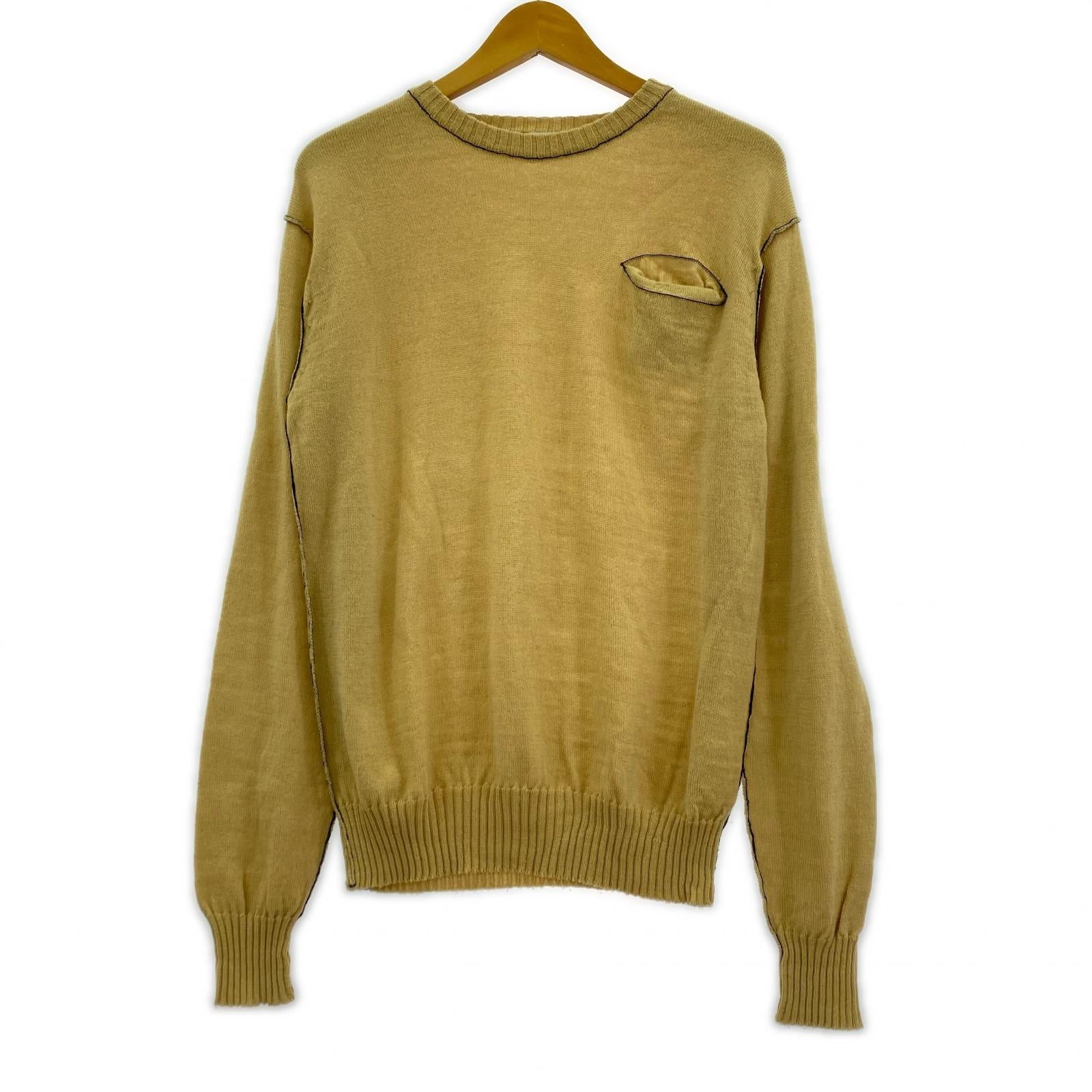 ニット ISSEY MIYAKE ARCHIVE ウールクルーネックセーター ベージュ (M) M ベージュ