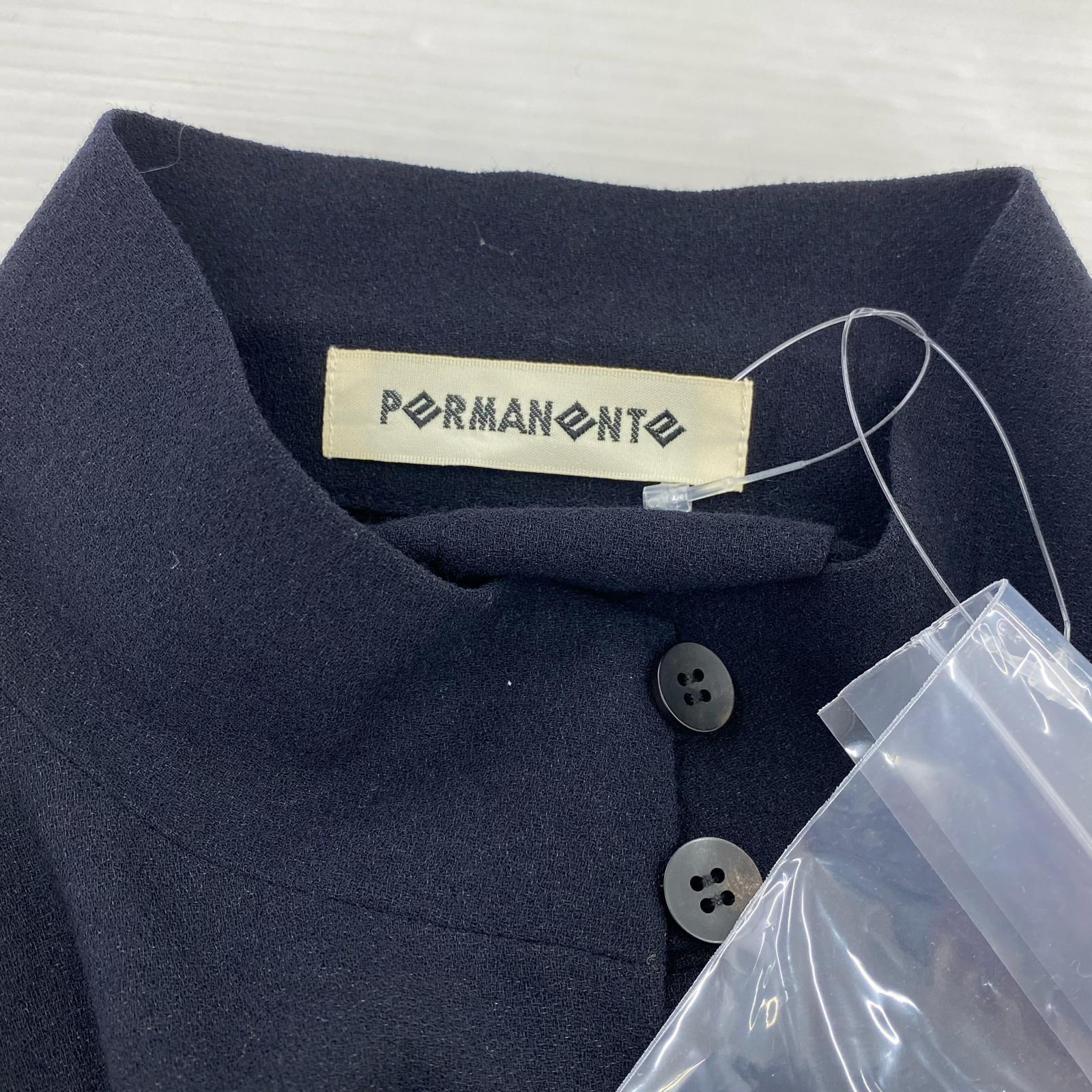 長袖シャツ PERMANENTE ISSEY MIYAKE ハーフボタンブラウス 黒 ブラック