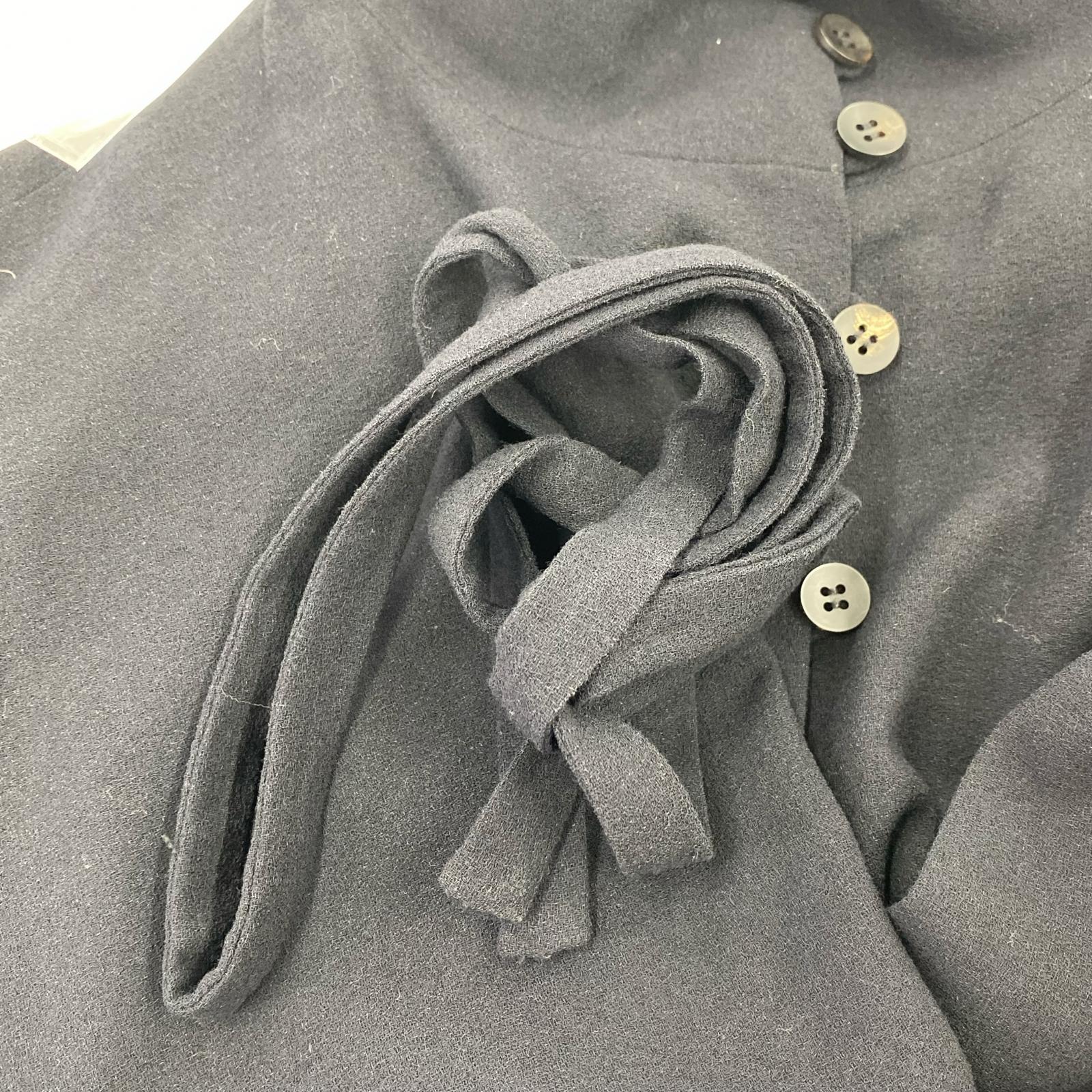 長袖シャツ PERMANENTE ISSEY MIYAKE ハーフボタンブラウス 黒 ブラック
