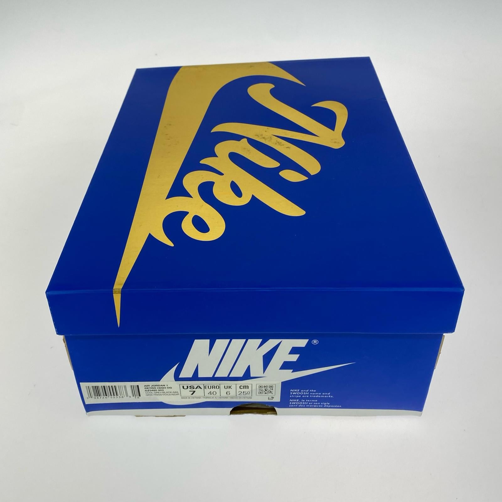 スニーカー NIKE air jordan 1 Cool Grey and Sail DZ5485-003 (25) 25cm (US7 UK6 1/2 EU40)