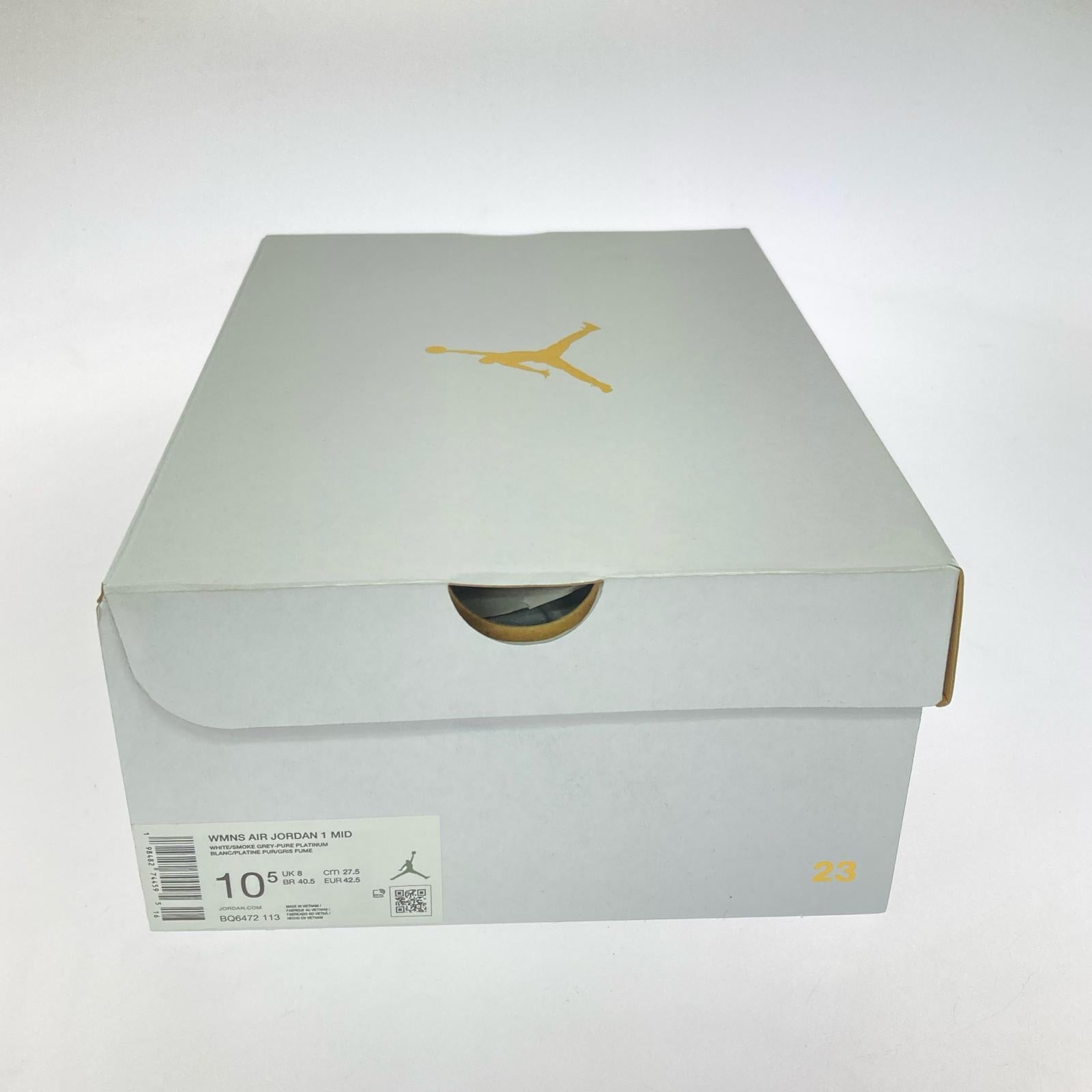 スニーカー Air Jordan 1 Mid White Smoke Grey 27.5cm 27.5cm (US9 1/2 UK9 EU45) グレー