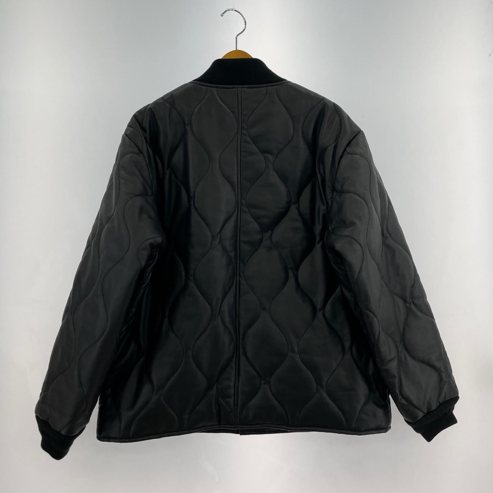 レザージャケット LAMB LEATHER QUILTED LINNER SHORT XL ブラック