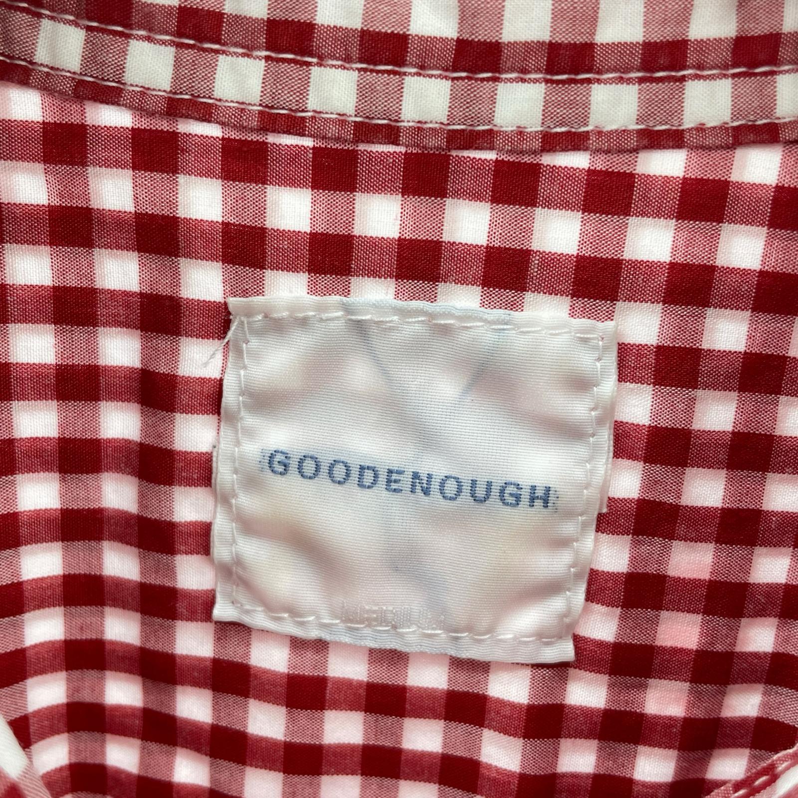 長袖シャツ GOODENOUGH ギンガムチェックシャツ 赤系