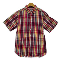 半袖シャツ GOODENOUGH バックロゴ マドラスS/Sチェックシャツ S 赤系 S