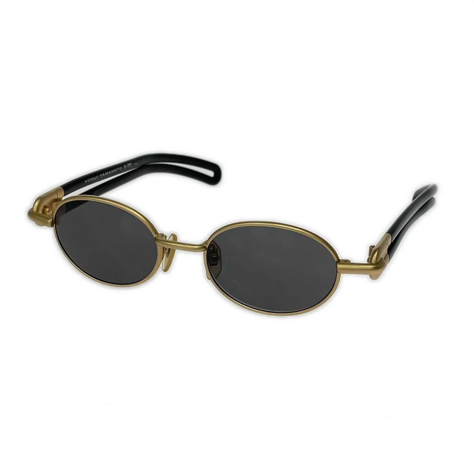 その他アクセサリー Yohji Yamamoto オーバル サングラス ブラック×ゴールド