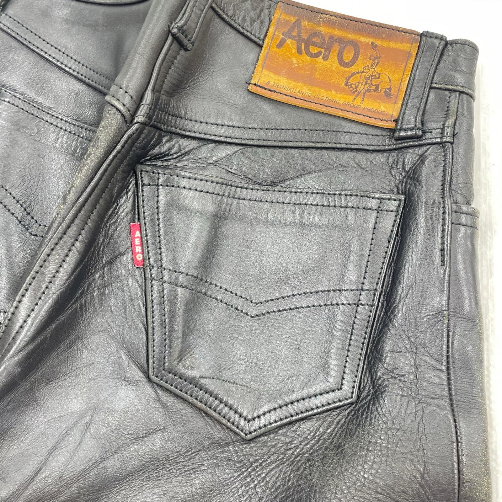 パンツ AERO LEATHERS TALON ホース W28 ブラック
