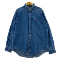 長袖シャツ ポロカントリー デニムシャツ XL ブルー