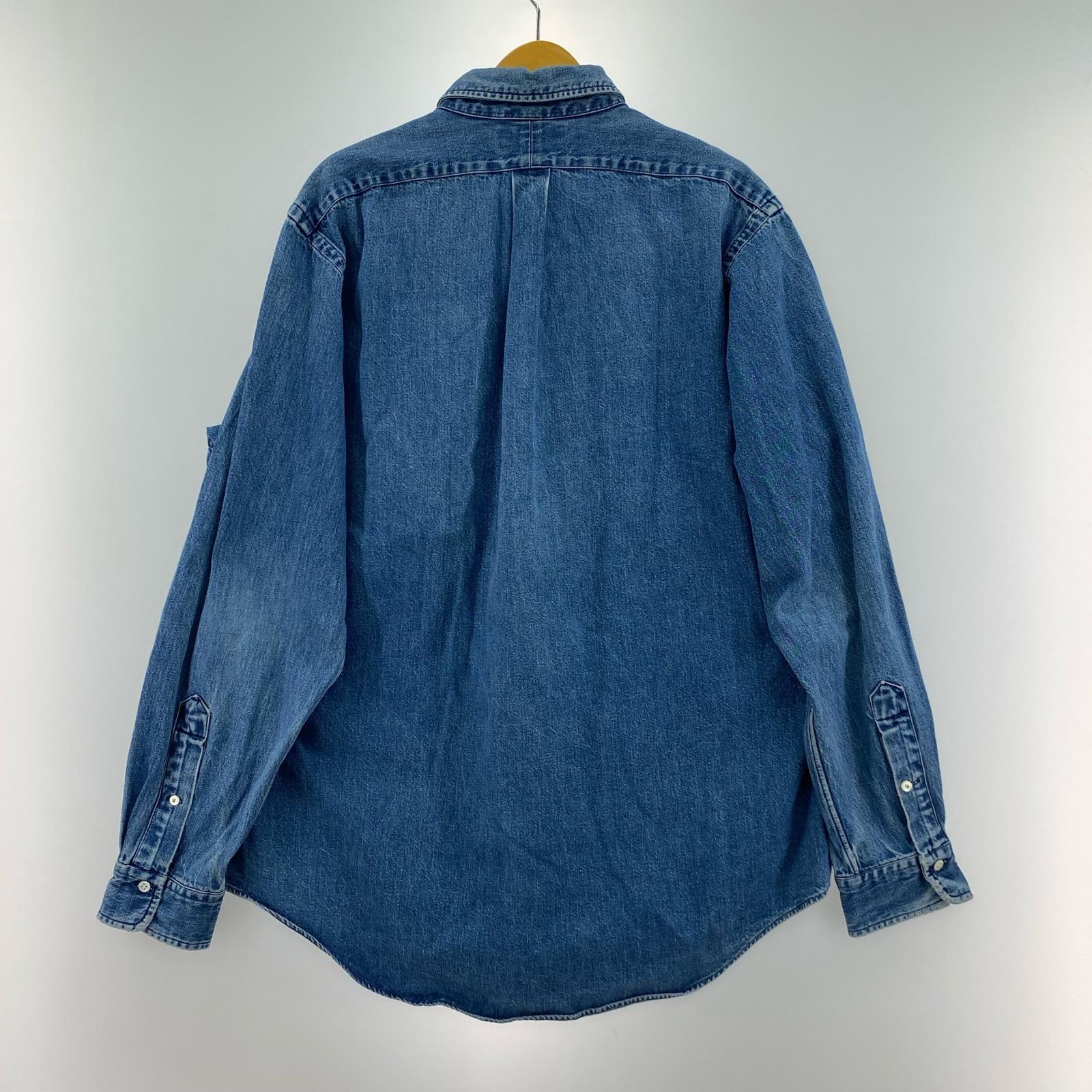 長袖シャツ ポロカントリー デニムシャツ XL ブルー