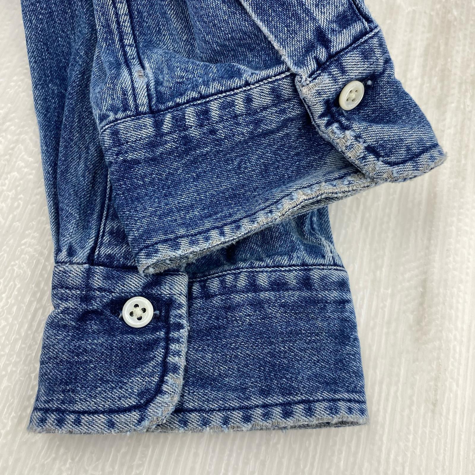 長袖シャツ ポロカントリー デニムシャツ XL ブルー