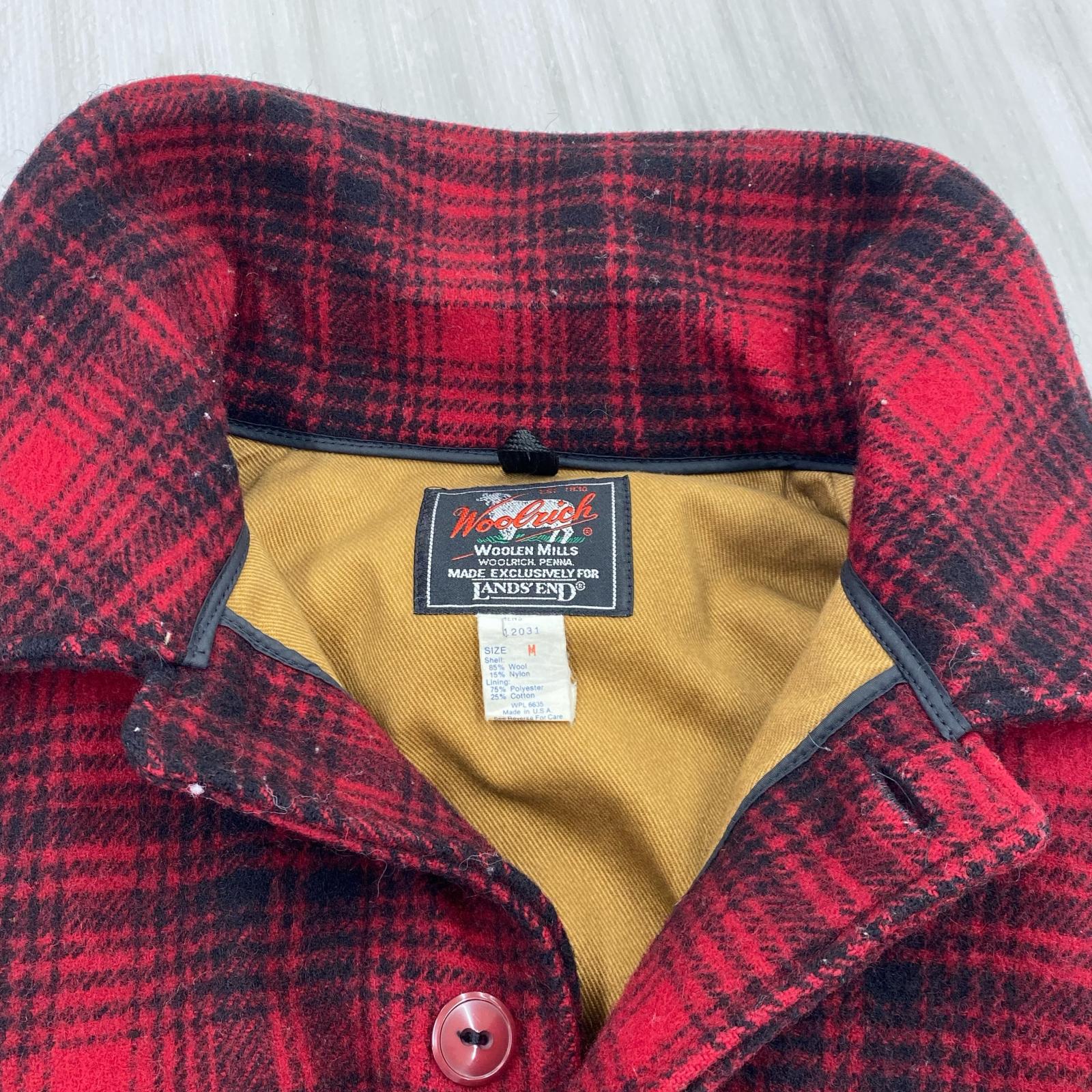 ジャケット ×LANDS' END/80s頃/USA製/マッキーノジャケット/RED M レッド