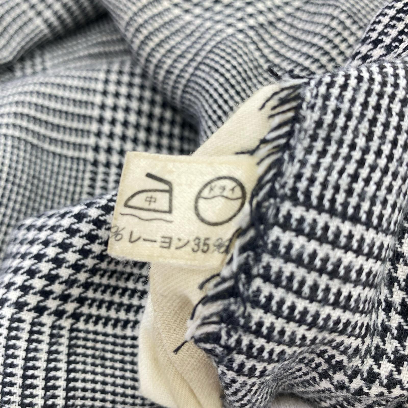 パンツ 金タグ 千鳥格子 スラックス S グレー