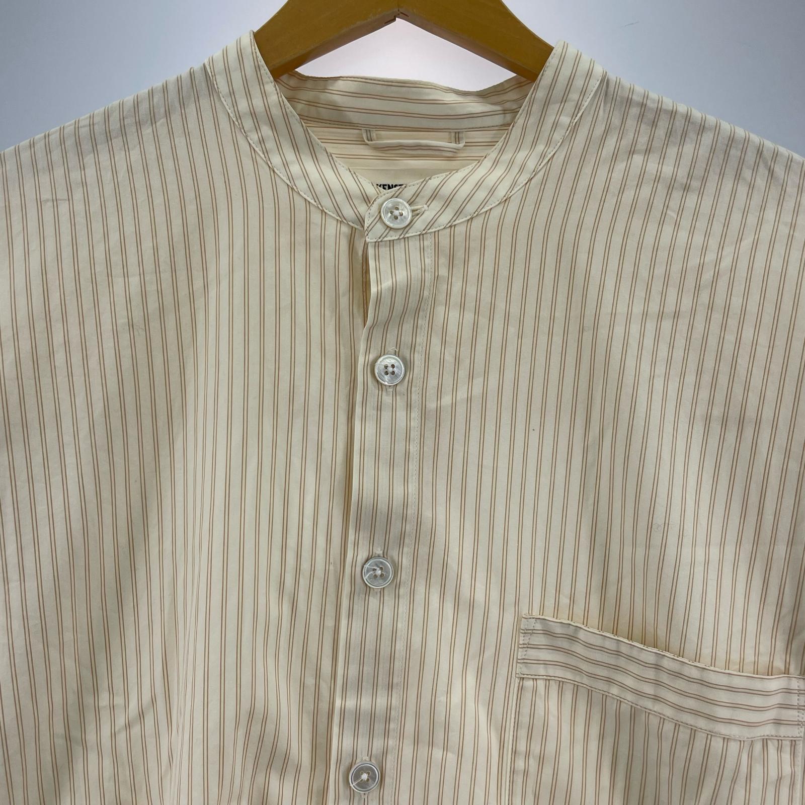 長袖シャツ TEKLA コラボ バンドカラーシャツ(XL) ストライプ
