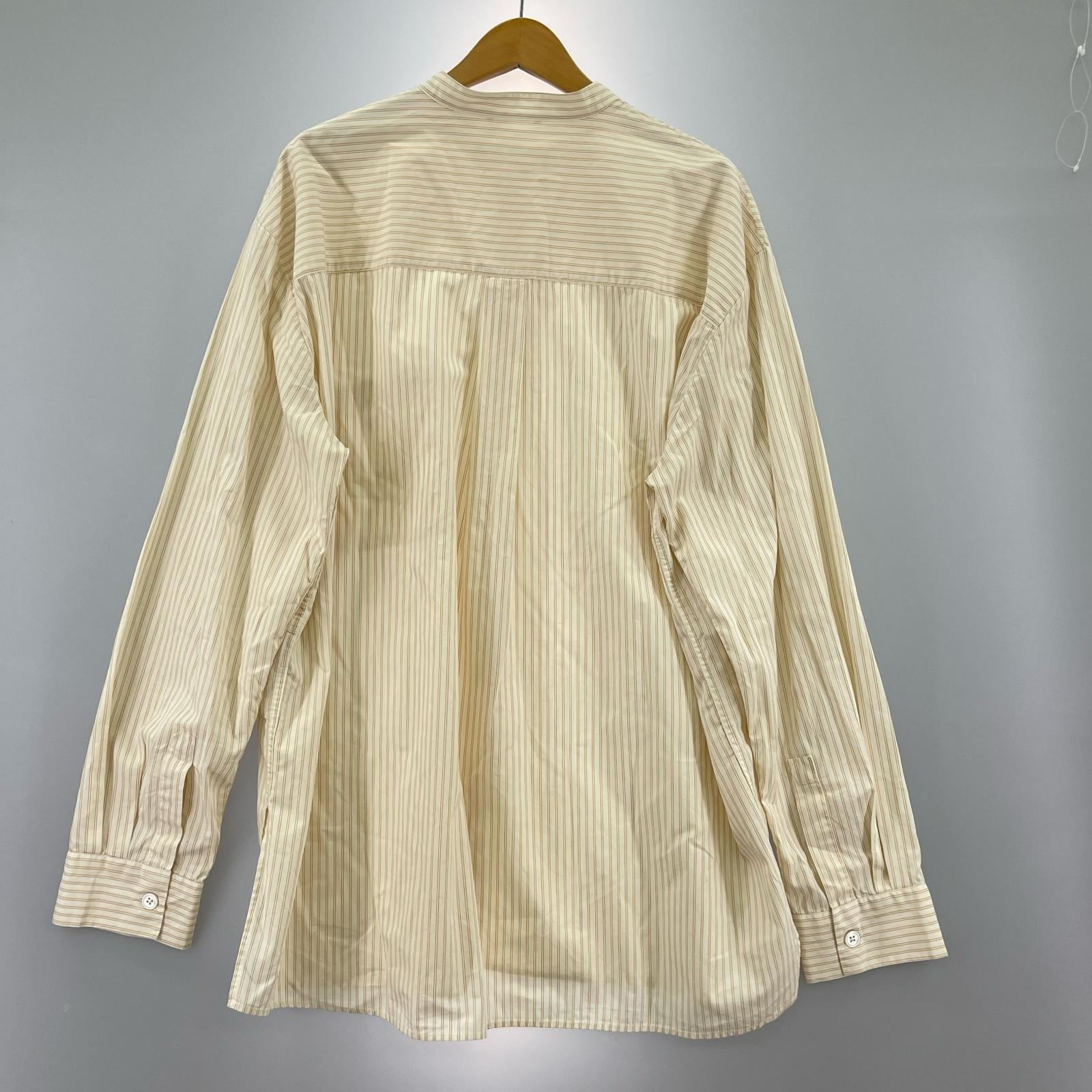 長袖シャツ TEKLA コラボ バンドカラーシャツ(XL) ストライプ