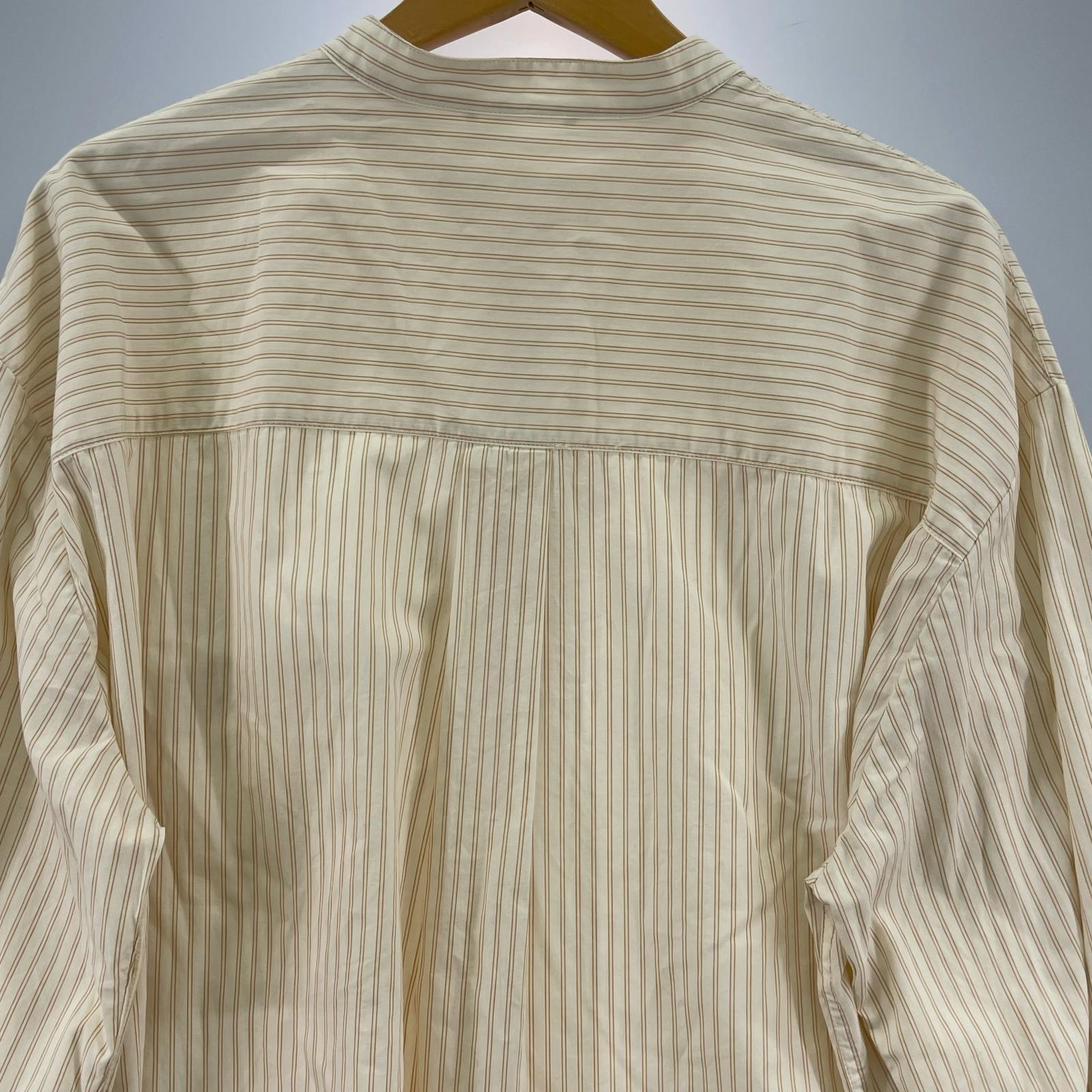 長袖シャツ TEKLA コラボ バンドカラーシャツ(XL) ストライプ