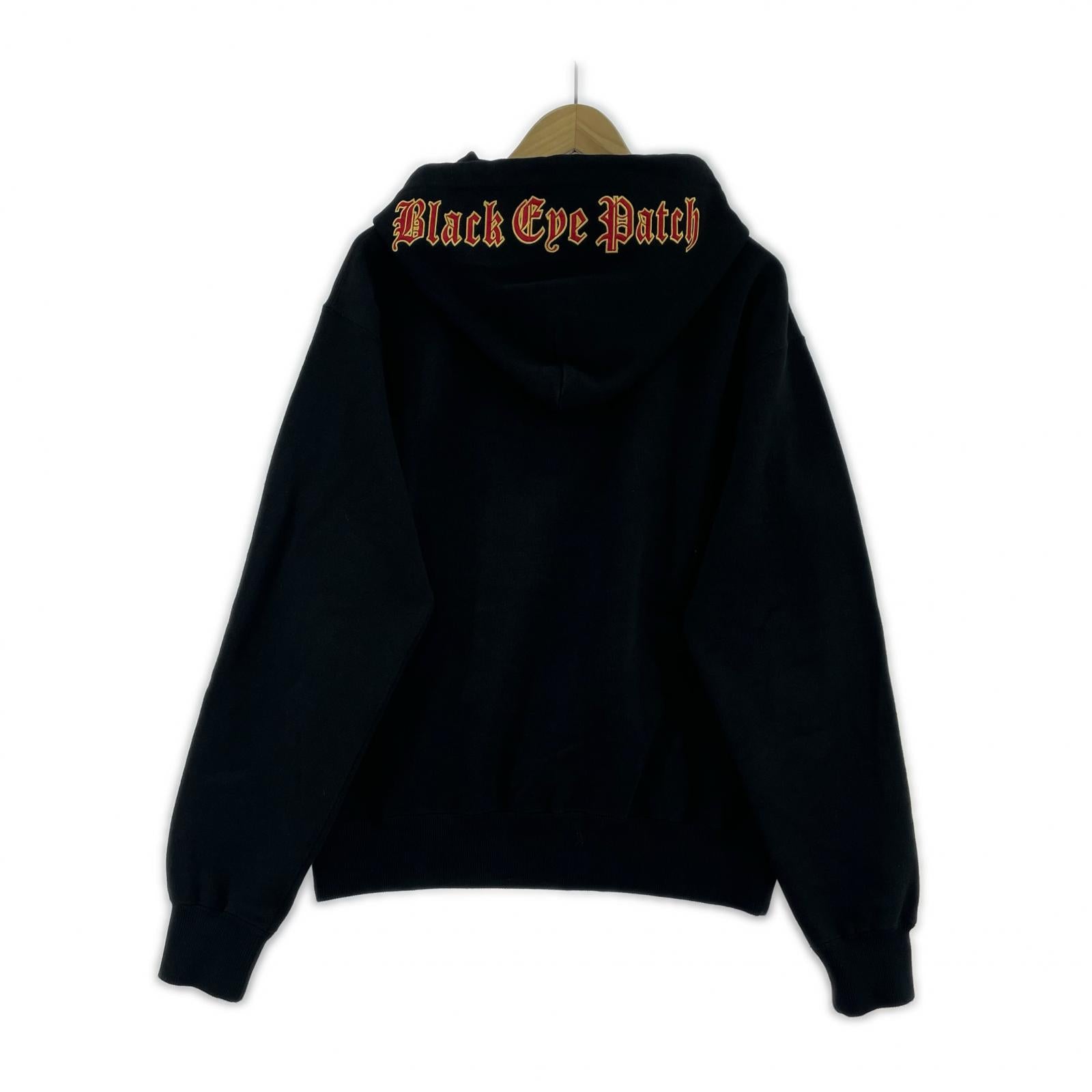 パーカー BLACK EYE PATCH STACKED OE LOGO ZIP HOODIE S 黒 S ブラック