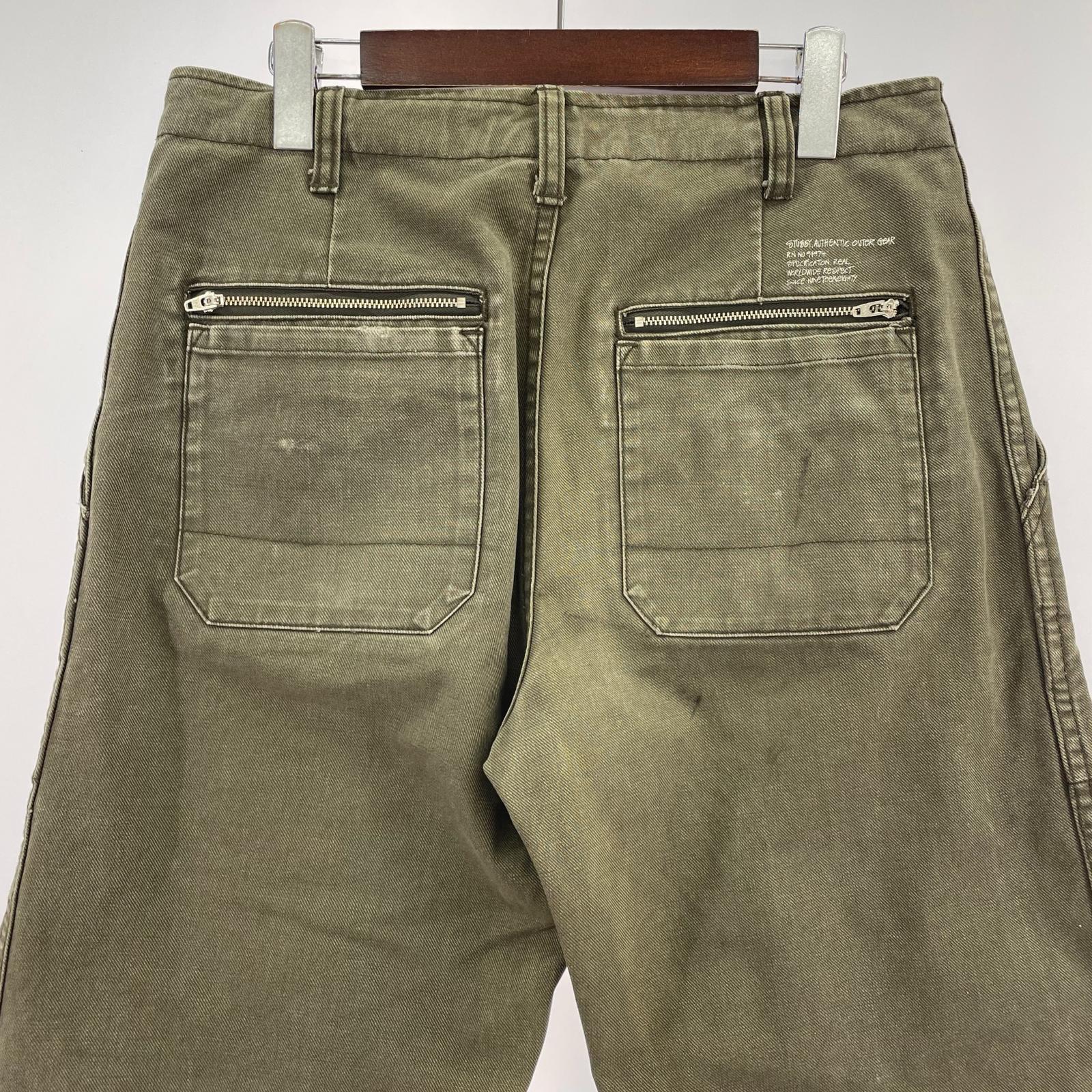 パンツ STUSSY AUTHENTIC 立体裁断 ベイカーパンツ 30 カーキ 30 カーキ