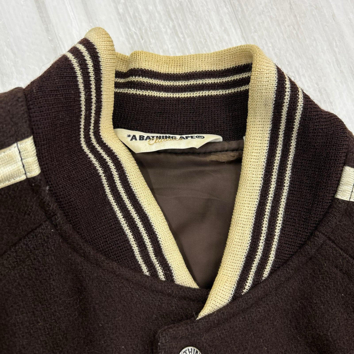 ジャケット チェーン刺繍 メルトン スタジャン(M) ブラウン M ブラウン