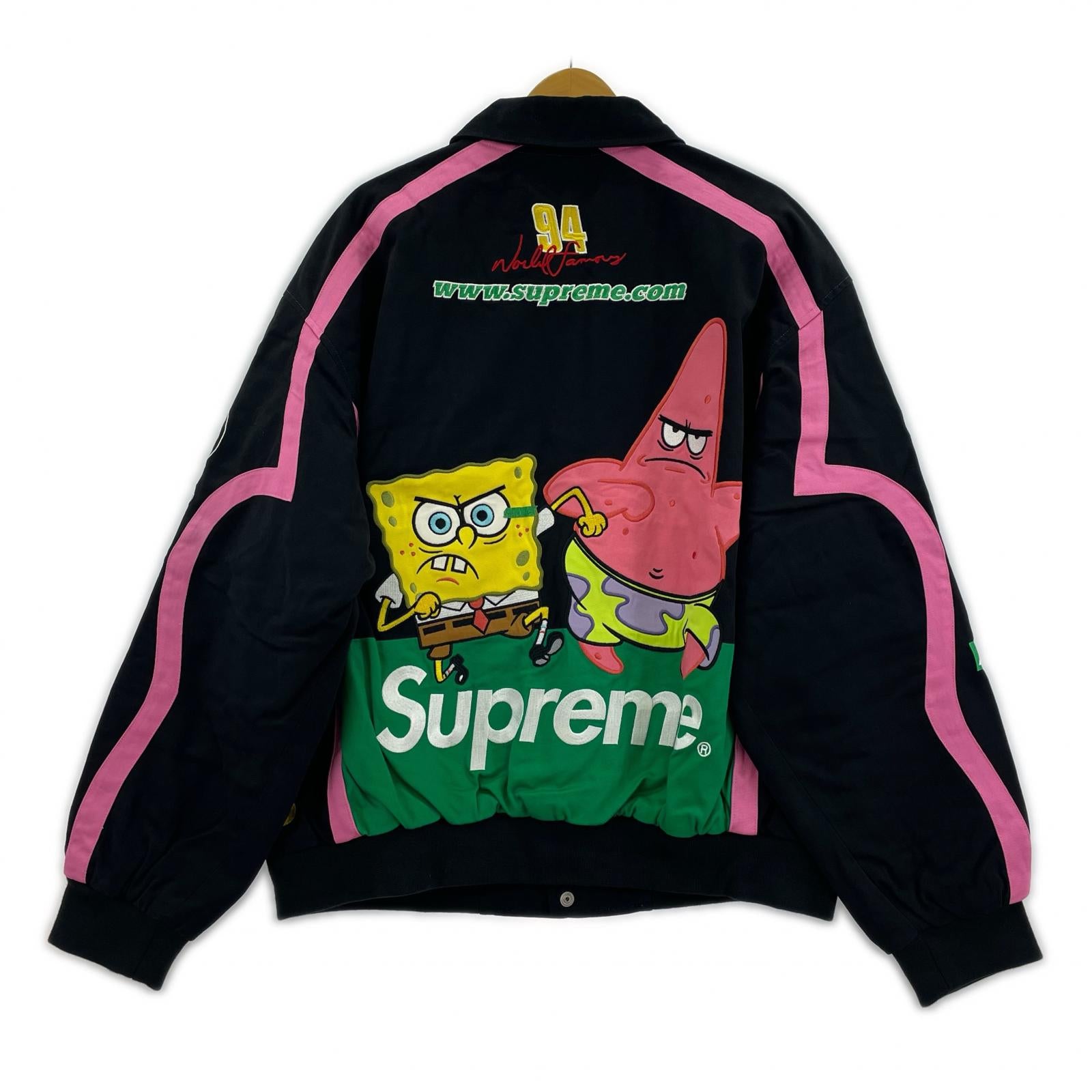 ジャケット Supreme×SpongeBob 25SS SquarePants Jeff Hamilton Racing Jacket XL 黒 ブラック