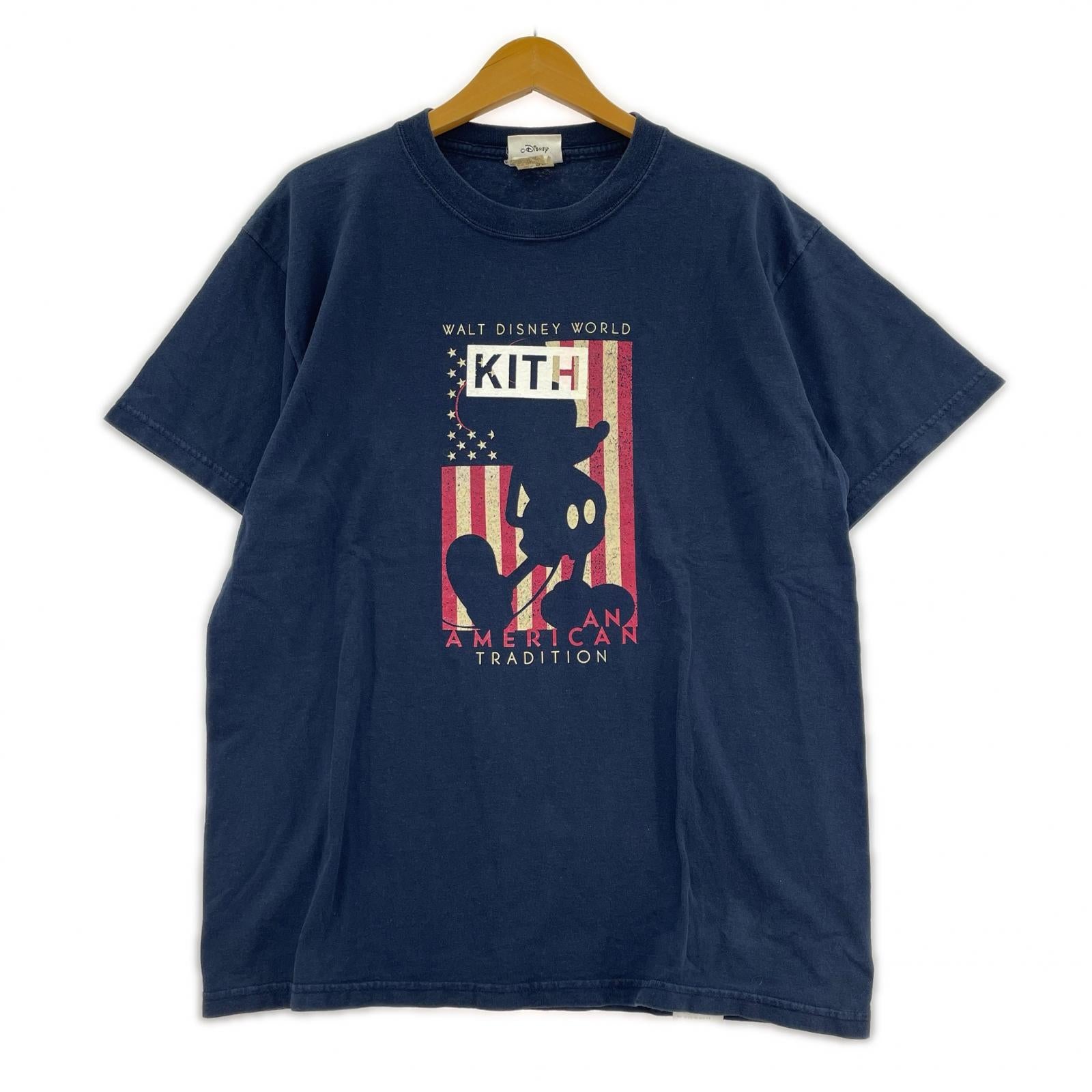 半袖Tシャツ KITH VINTAGE MICKEY 星条旗 Tee L 紺 L ネイビー