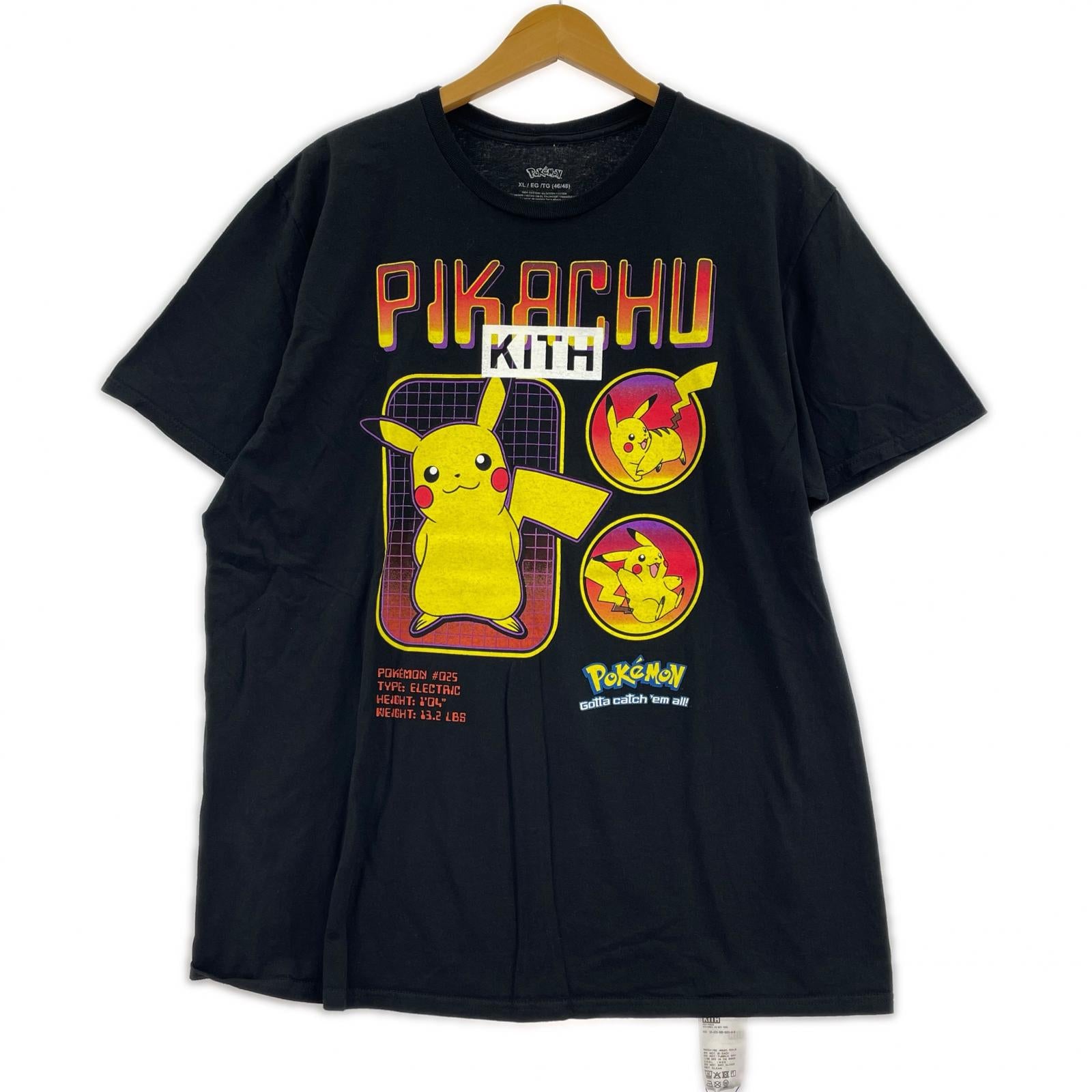 半袖Tシャツ KITH VINTAGE ピカチュウ 2025 Tee XL 黒 ブラック