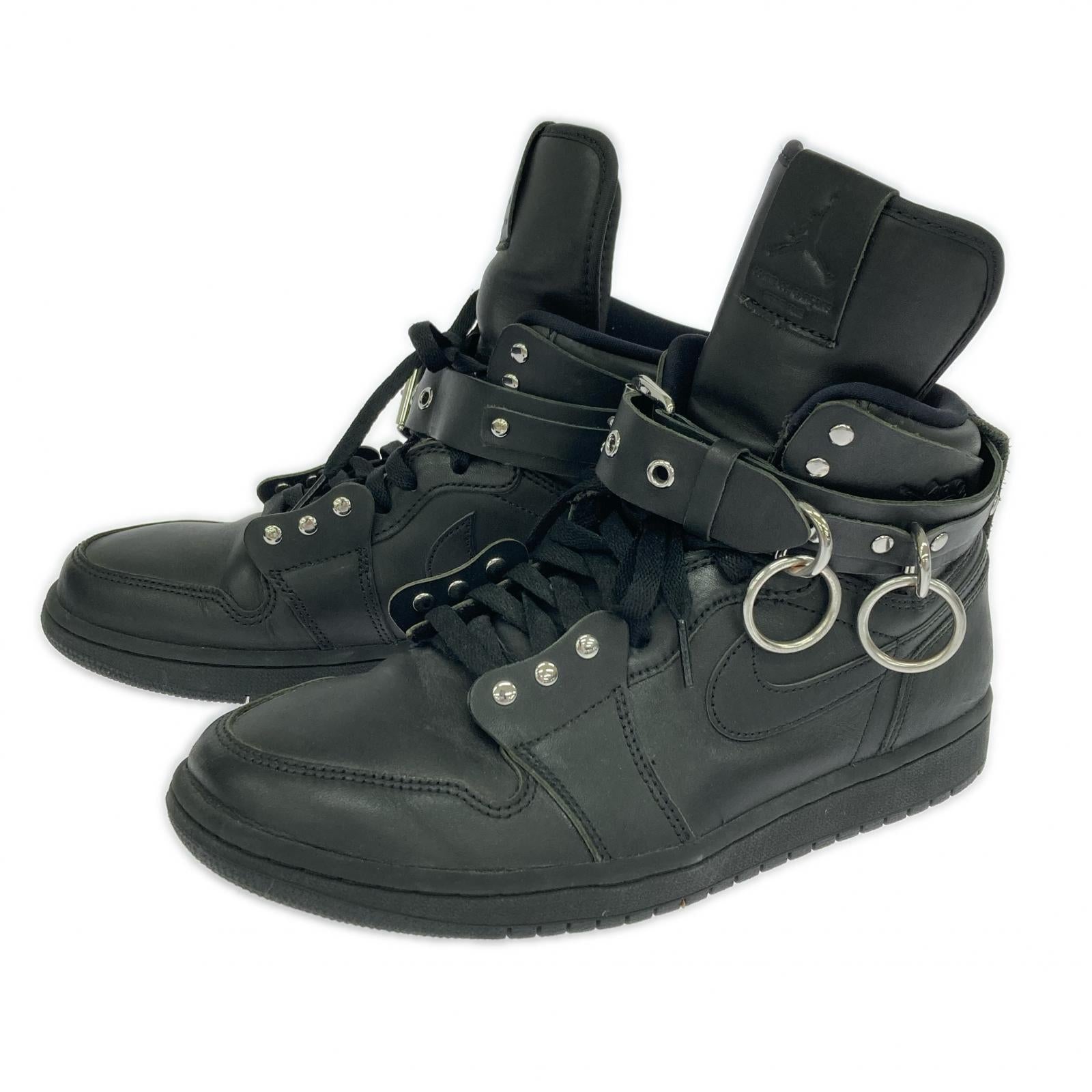 スニーカー COMME des GARCONS HOMME PLUS×NIKE AIR JORDAN 1 HI STRAP SP-C スニーカー 27.0 ブラック 27cm (US9 UK8 1/2 EU44) ブラック