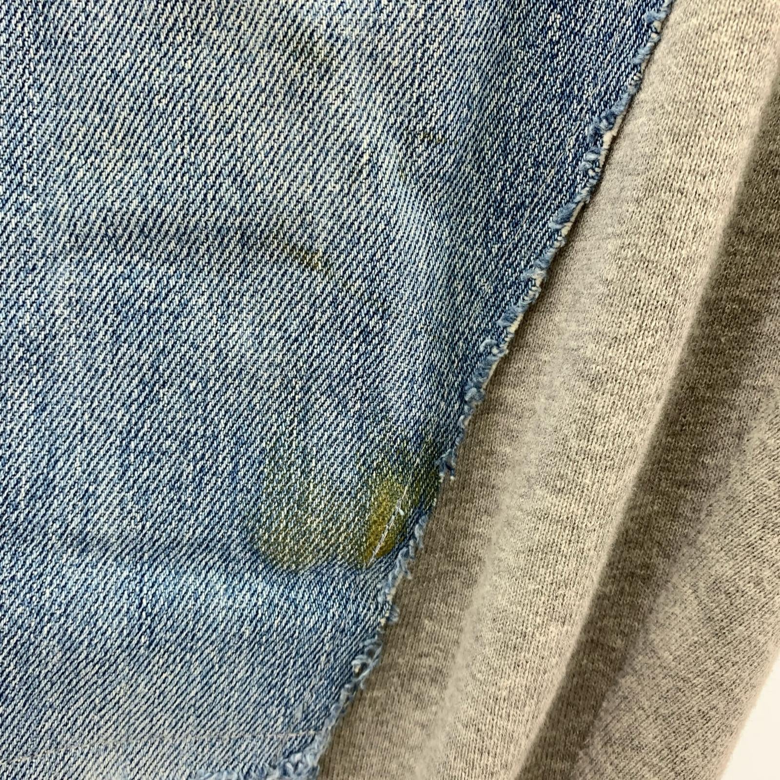 デニムパンツ 再構築ドッキングデニムスウェットパンツ