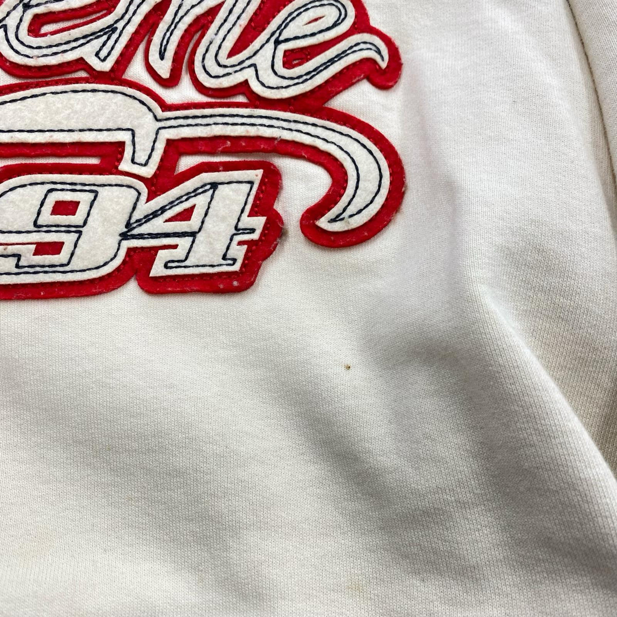 パーカー Paneled Script Hooded Sweatshirt/白 L ベージュ
