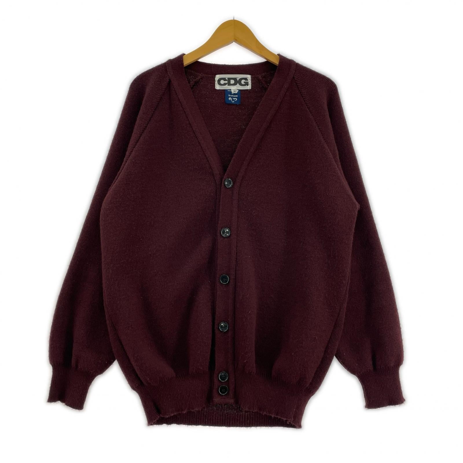 カーディガン ×Lochaven Of Scotland バックプリント XL ワインレッド